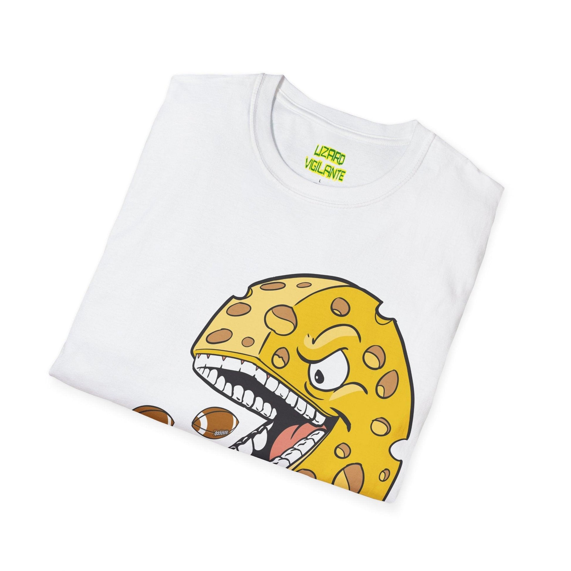 CheeseHead Wheel Footballs Unisex Softstyle T-Shirt - Lizard Vigilante