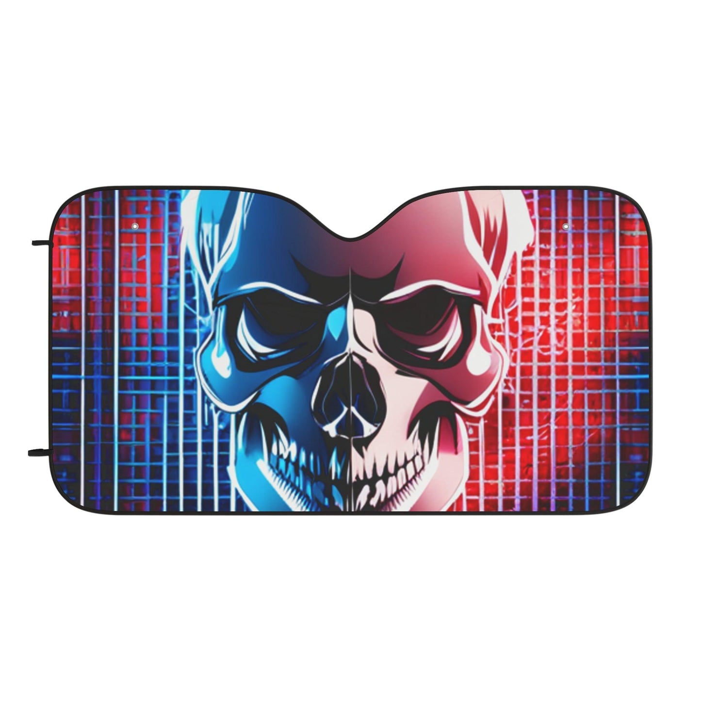 Grid Skull Car Sun Shades - Lizard Vigilante