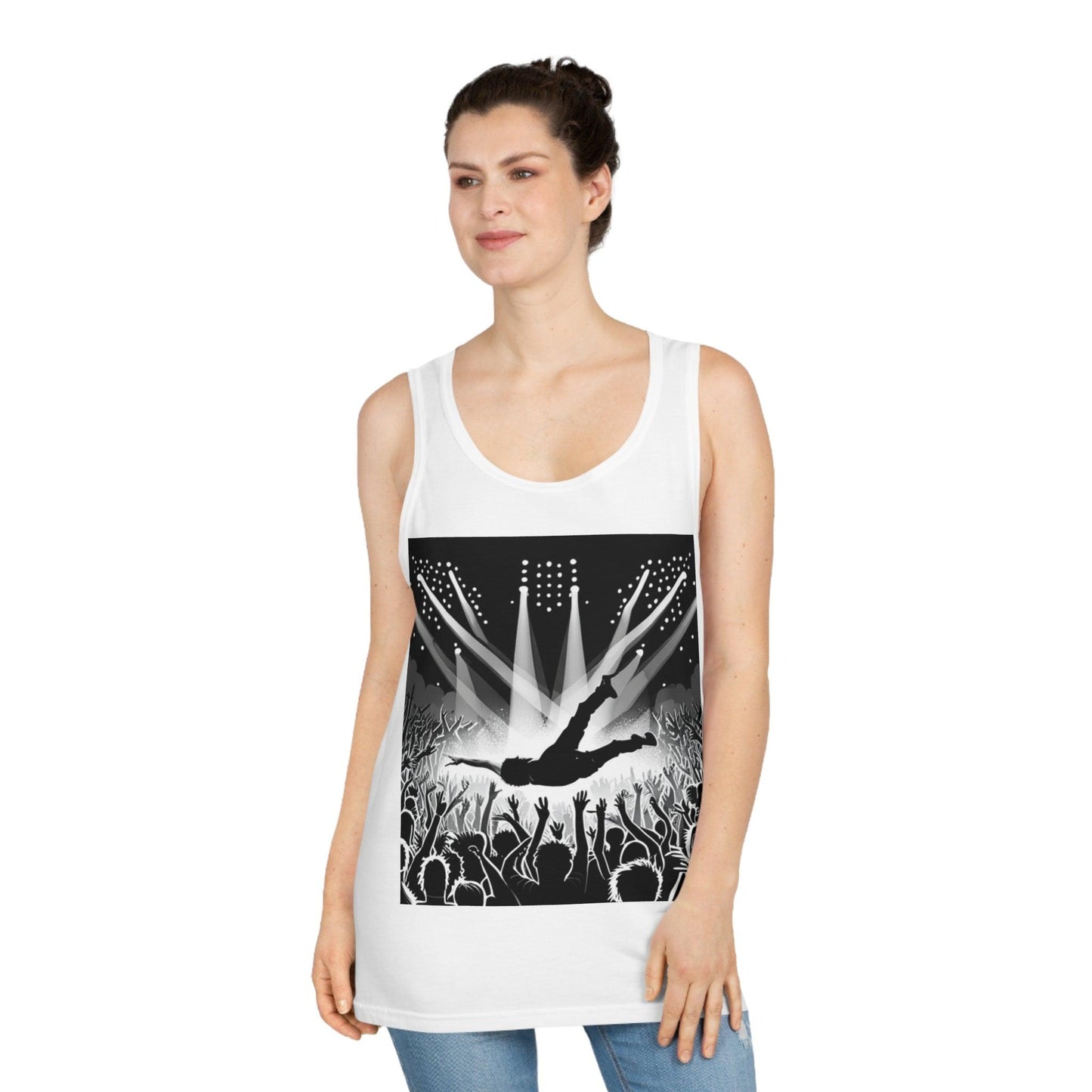 Crowd Surfing Metal Unisex Softstyle™ Tank Top - Lizard Vigilante