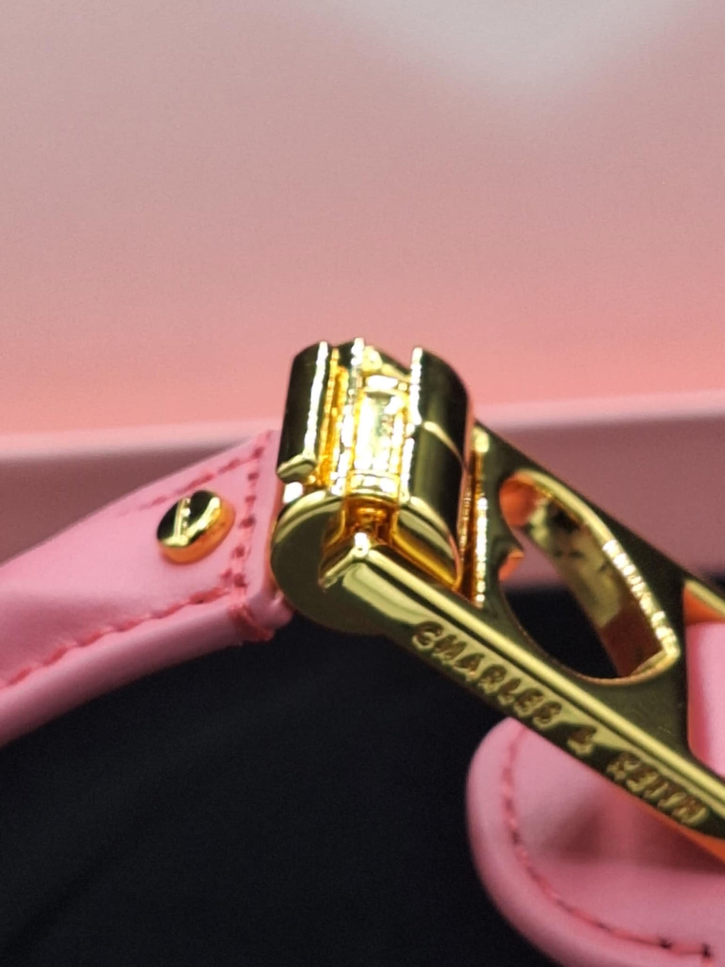 Charles & Keith Koa Leather Push-Lock Top Handle Bag Pink