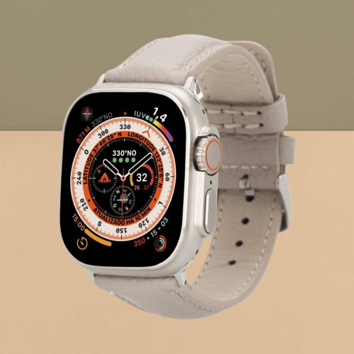 Apple Watch Cream Leather Strap - Boston