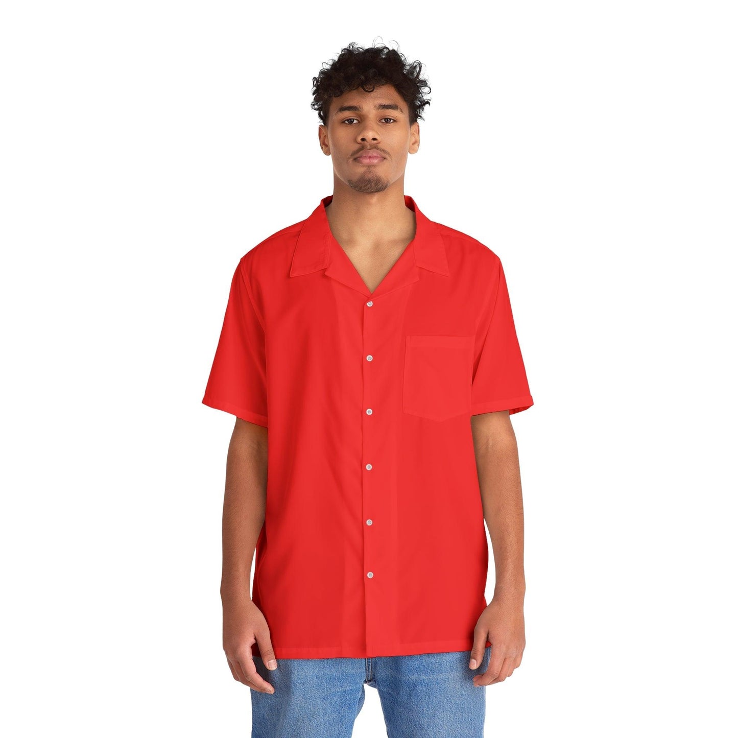 Men's Hawaiian Shirt - Red - Lizard Vigilante