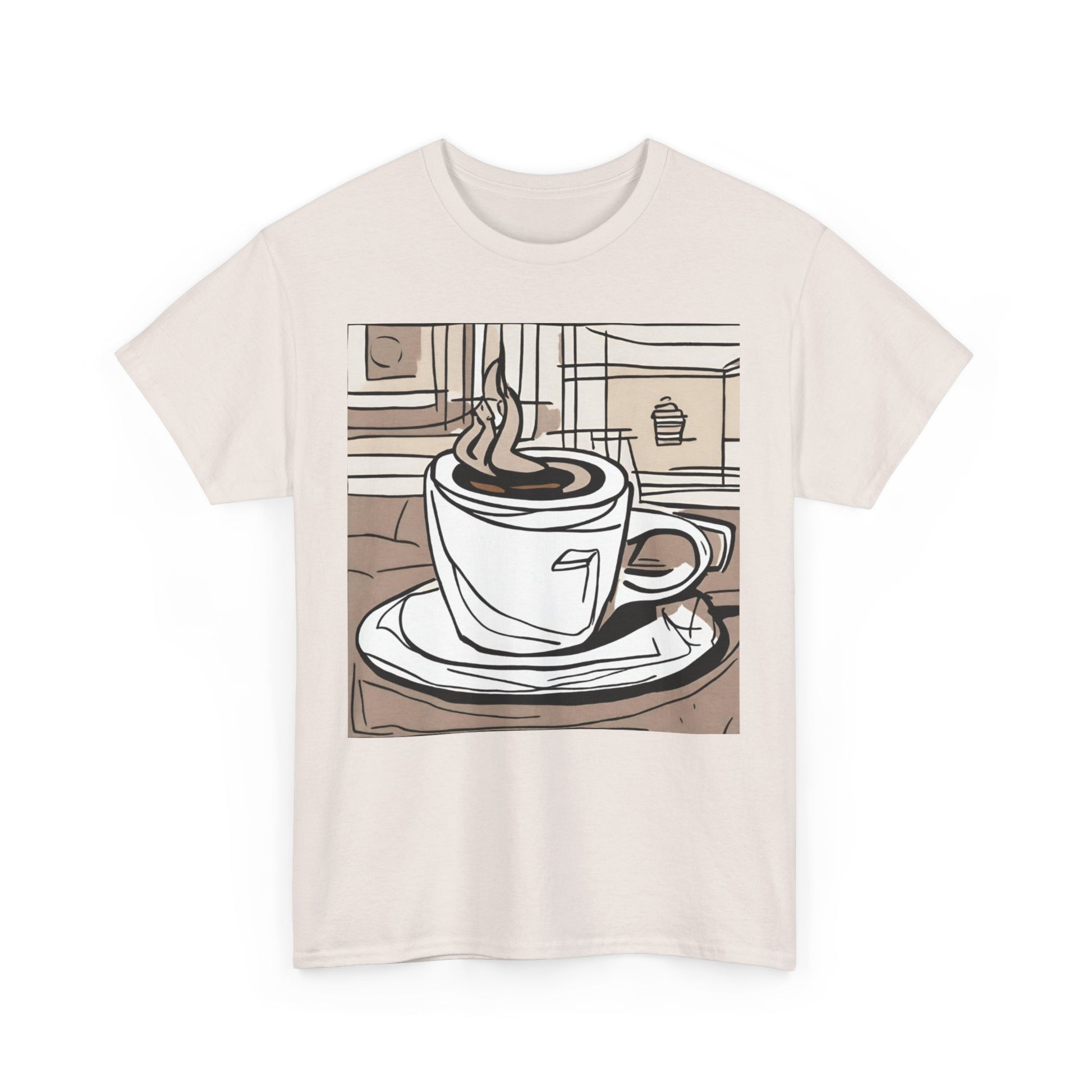 Cup of Coffee Illustration Unisex Heavy Cotton Tee - Lizard Vigilante