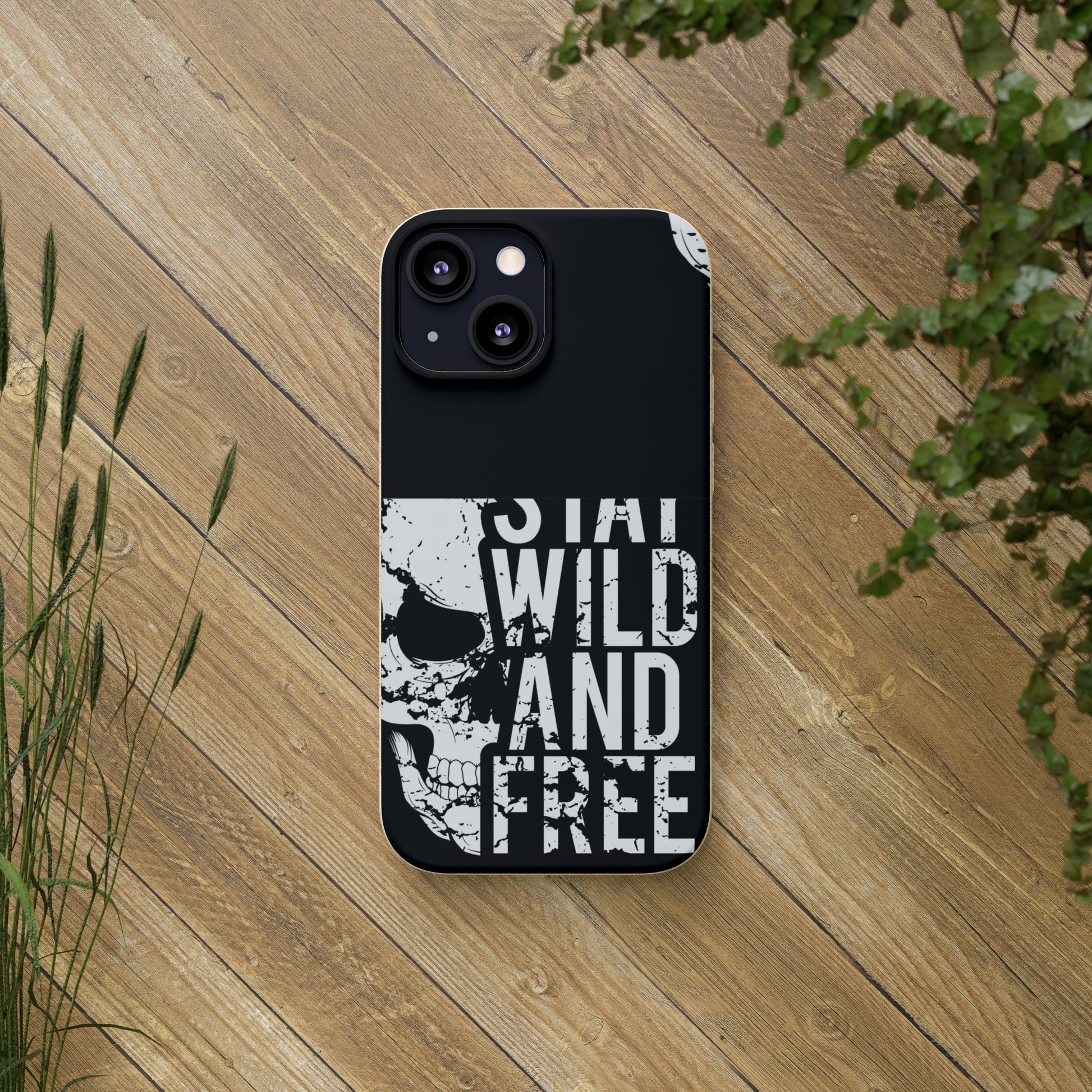 Stay Wild And Free Skull Biodegradable Cases - Lizard Vigilante