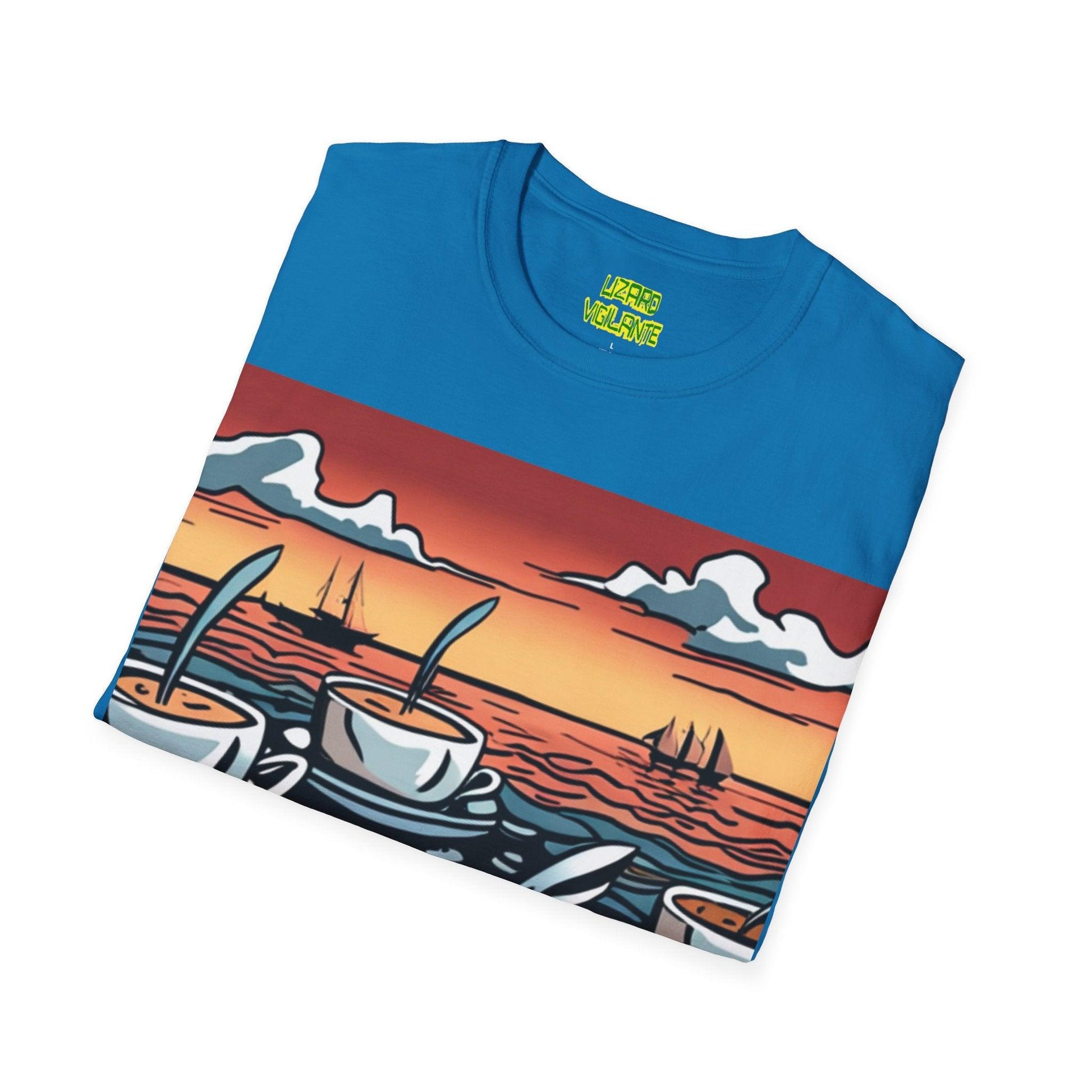 Coffee Boats Unisex Softstyle T-Shirt - Lizard Vigilante