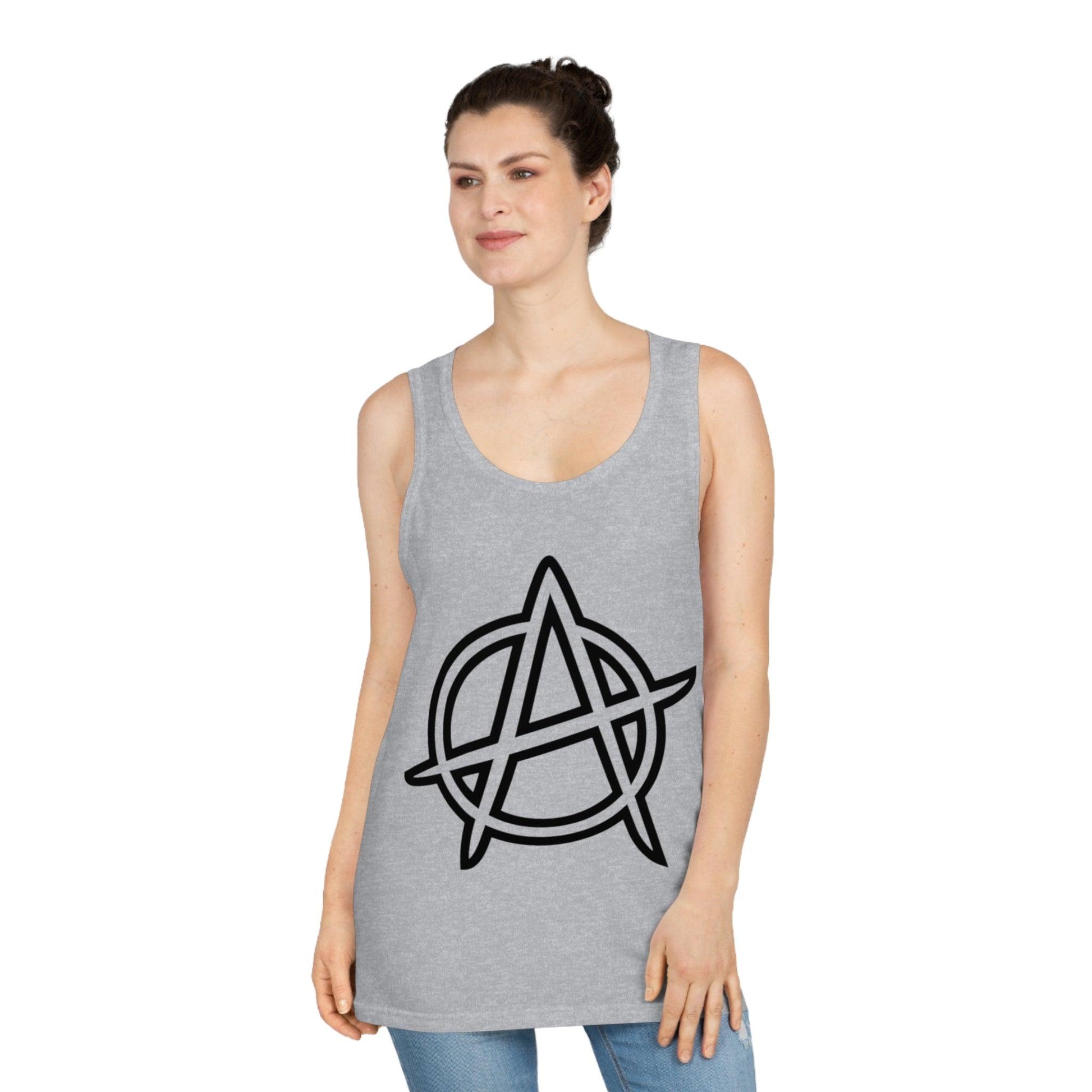 Anarchy Symbol Punker Unisex Softstyle™ Tank Top - Premium Tank Top from Printify - Just $27.74! Shop now at Lizard Vigilante