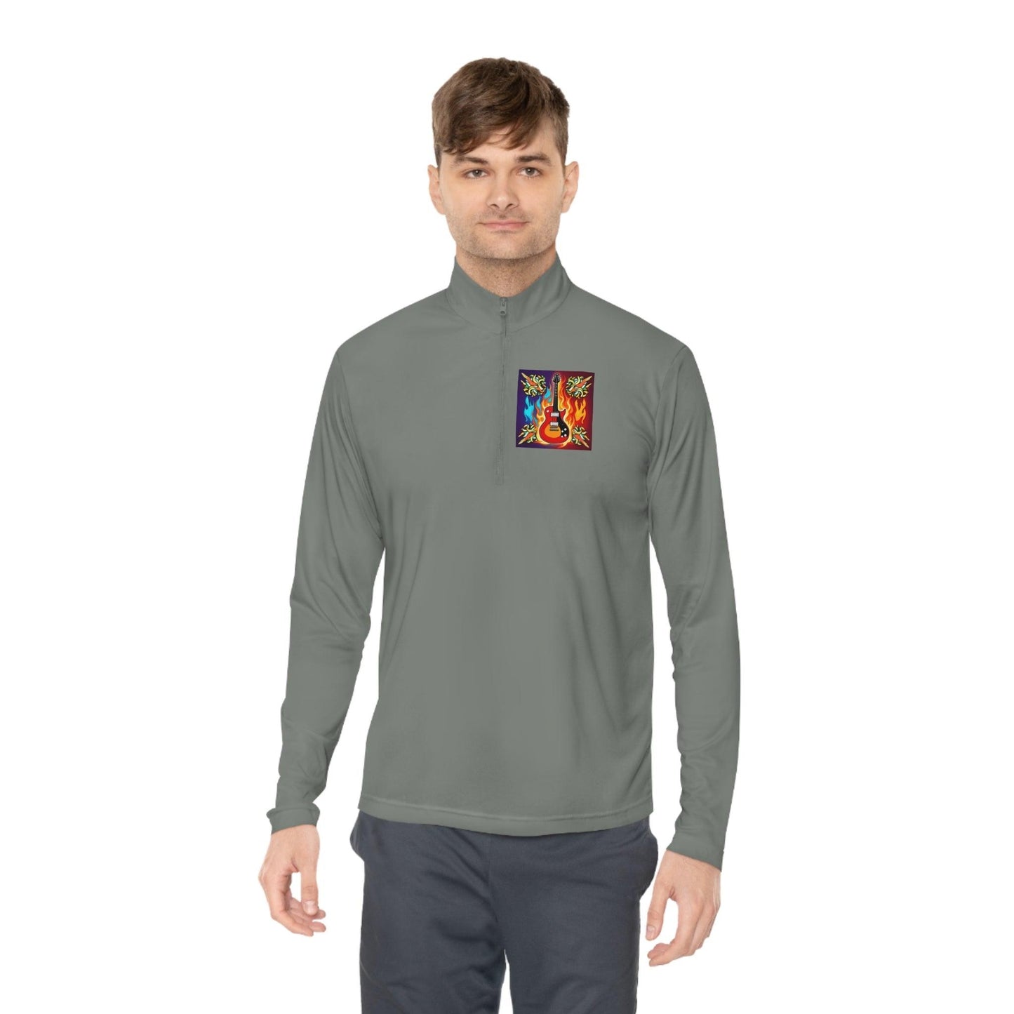 Flaming Axe Unisex Quarter-Zip Pullover - Lizard Vigilante