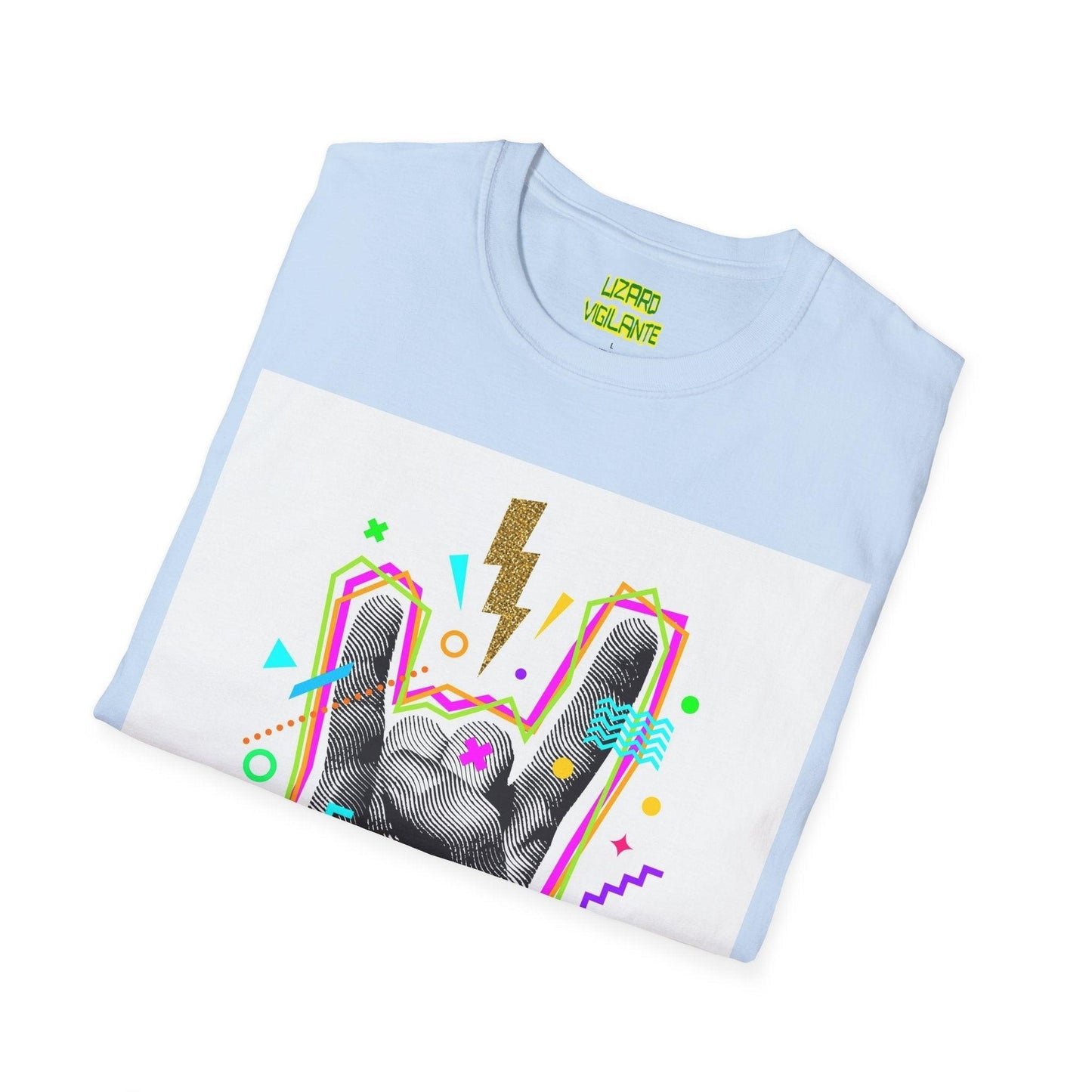 Heavy Metal Hand Sign Unisex Softstyle T-Shirt - Lizard Vigilante