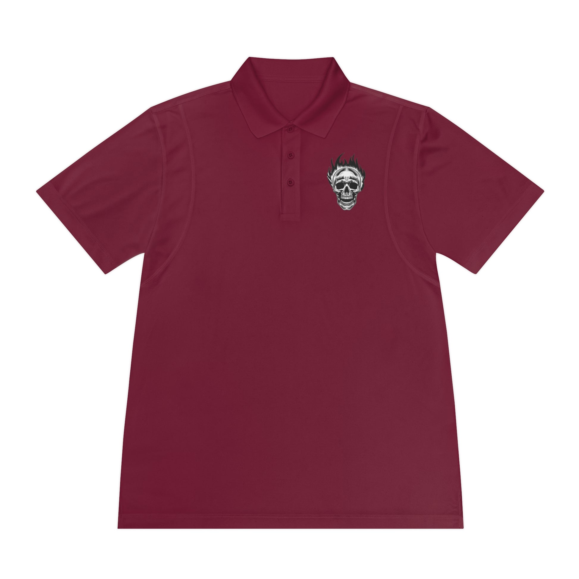 Skull Flame Men's Sport Polo Shirt - Lizard Vigilante