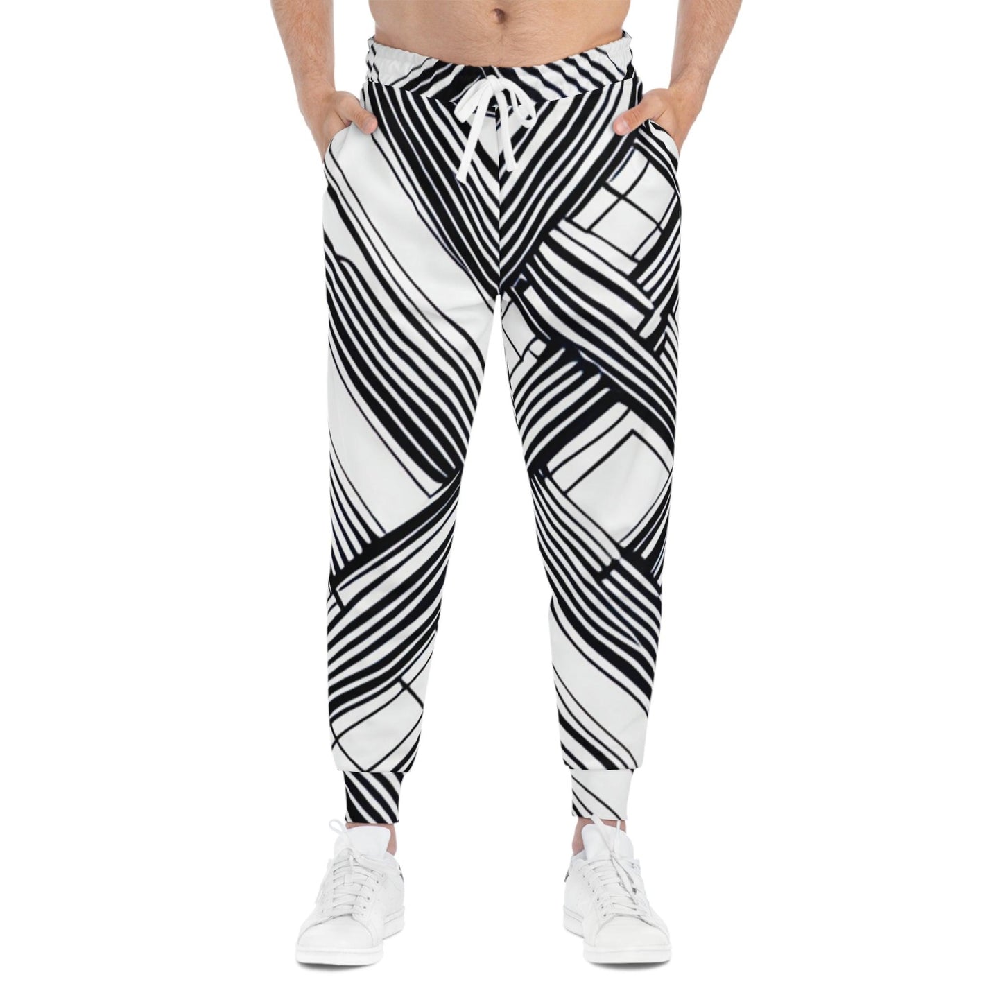 B&W Crissed Athletic Joggers - Lizard Vigilante