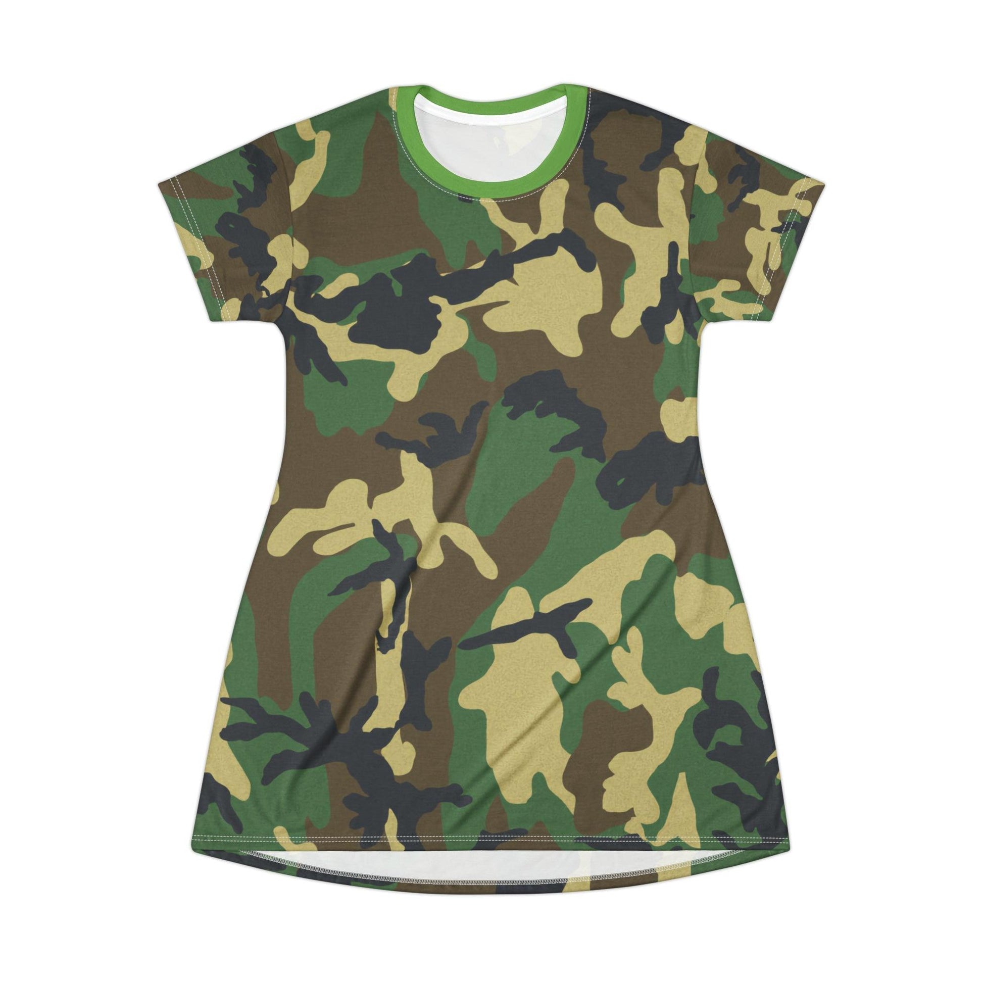 Green Camo T-Shirt Dress - Lizard Vigilante