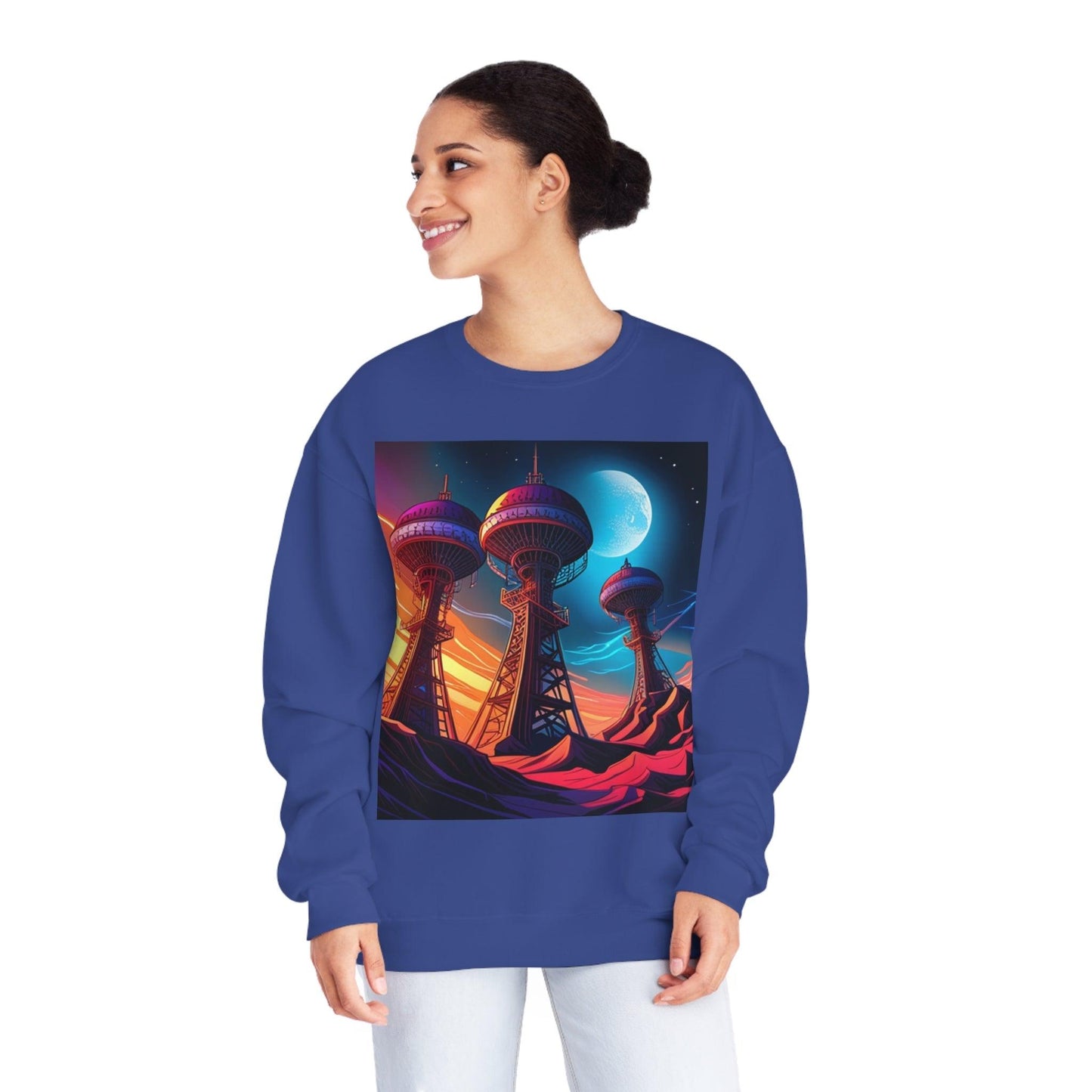 Interplanetary Communication Unisex NuBlend® Crewneck Sweatshirt - Lizard Vigilante