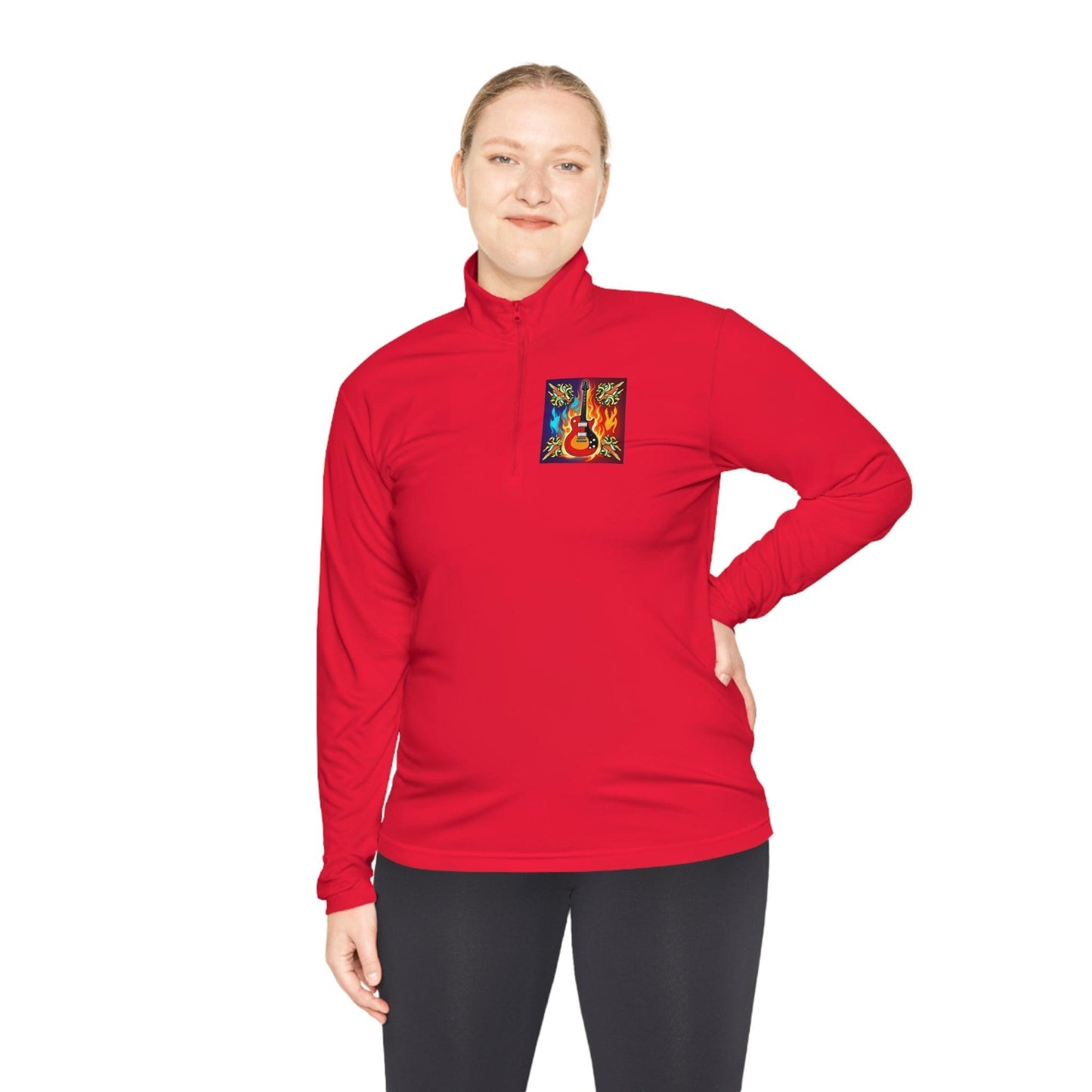 Flaming Axe Unisex Quarter-Zip Pullover - Lizard Vigilante