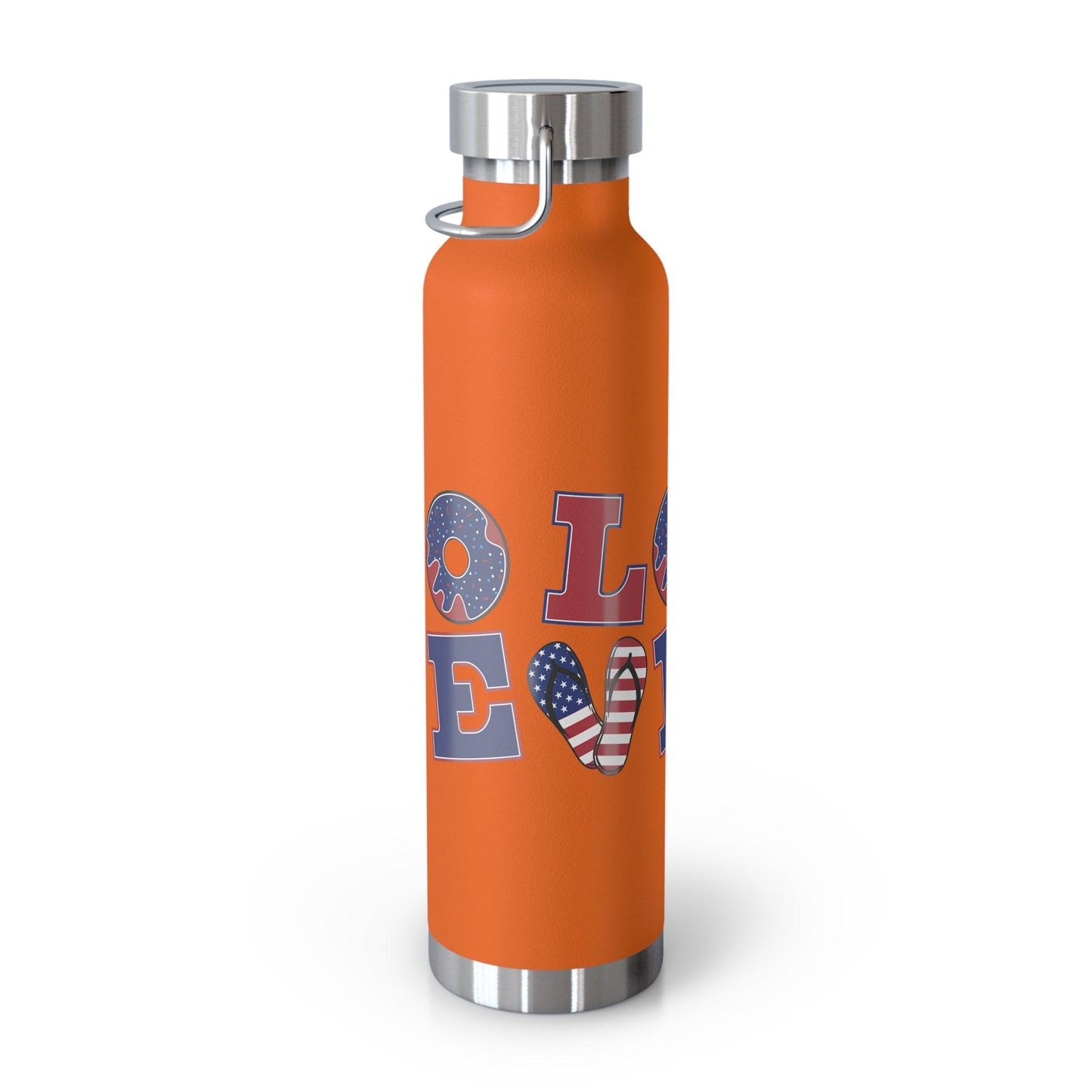 LOVE American Styled Red White and Blue Copper Vacuum Insulated Bottle, USA 22oz - Lizard Vigilante