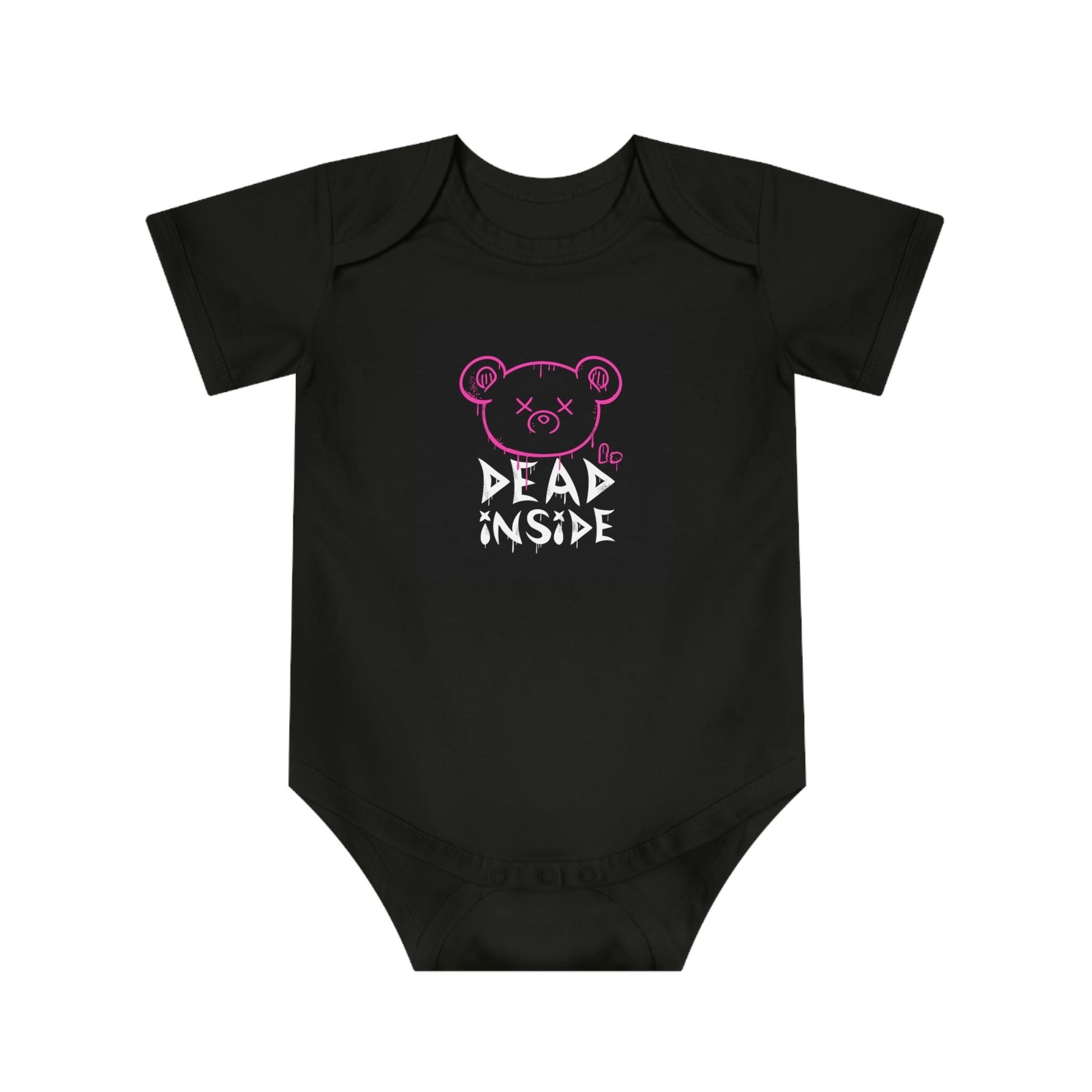 Dead Inside Teddy Bear Baby Short Sleeve Bodysuit - Premium Kids clothes from Printify - Just $59.99! Shop now at Lizard Vigilante