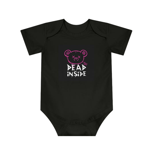 Dead Inside Teddy Bear Baby Short Sleeve Bodysuit - Premium Kids clothes from Printify - Just $59.99! Shop now at Lizard Vigilante