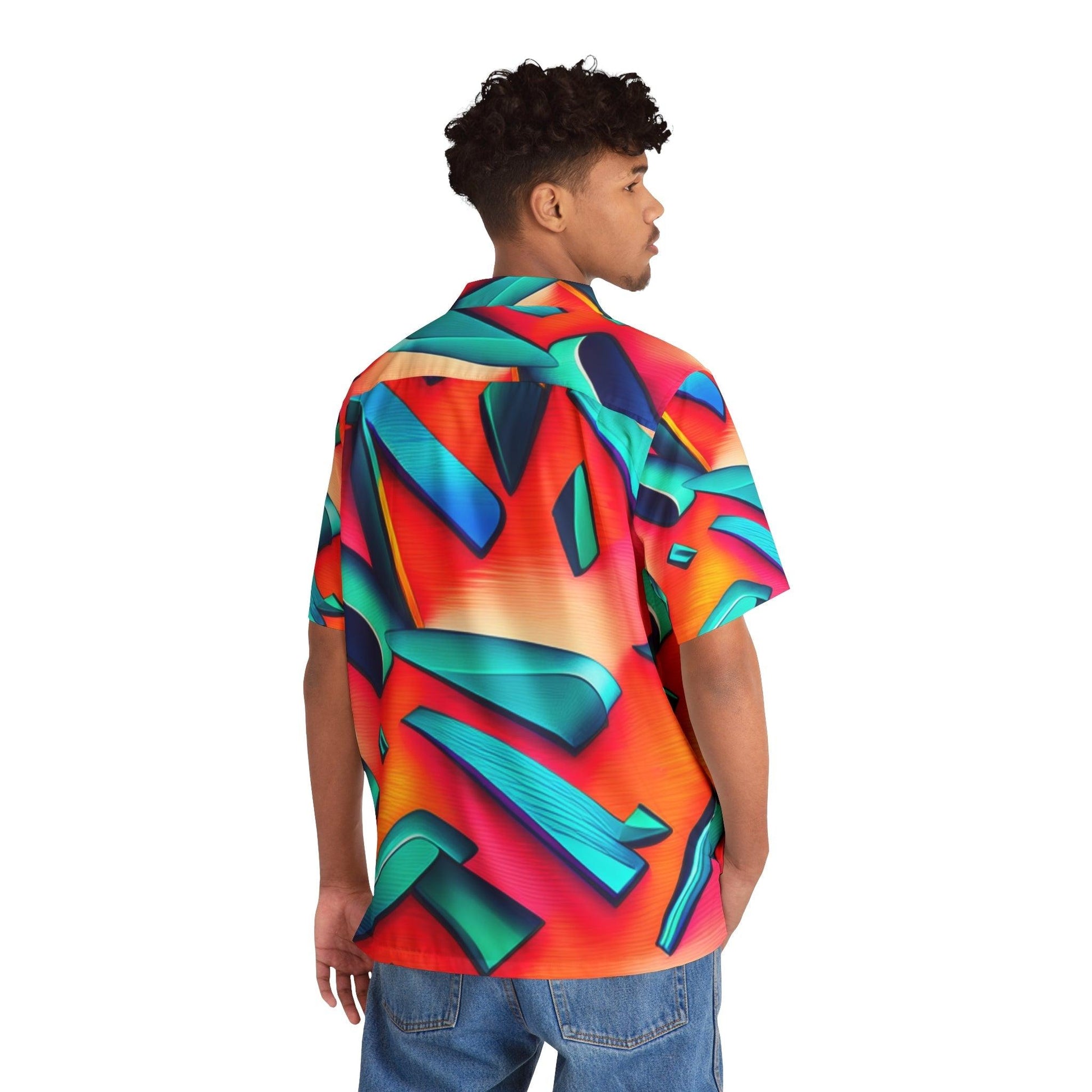 Geom Color Men's Hawaiian Shirt - Lizard Vigilante