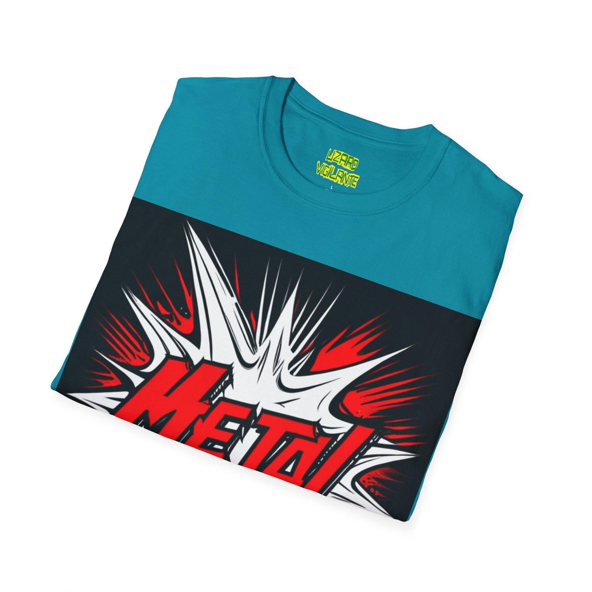 Red METAL Logo Unisex Softstyle T-Shirt - Lizard Vigilante