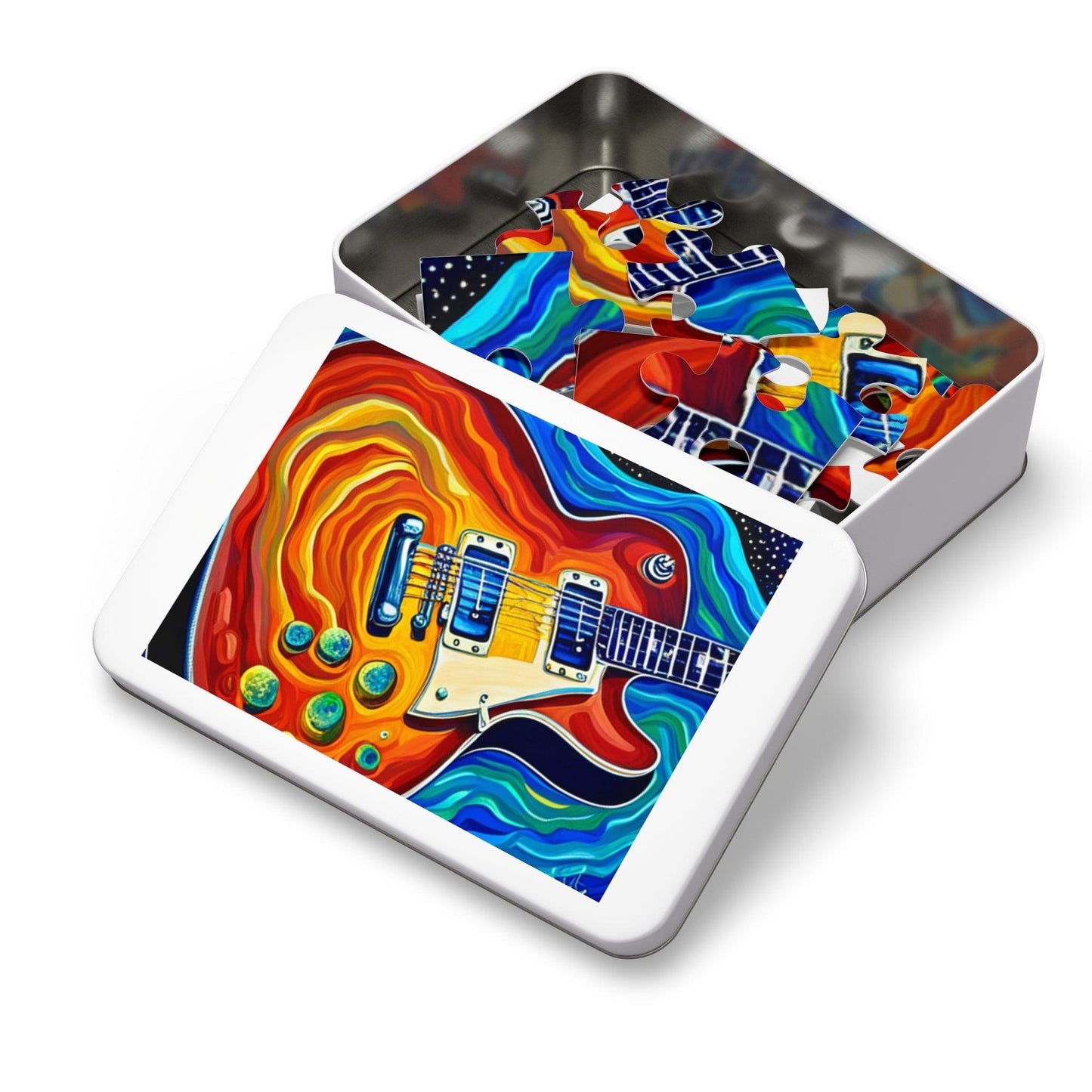 Psychedelic Electric Guitar Jigsaw Puzzle (30, 110, 252, 500,1000-Piece) - Lizard Vigilante