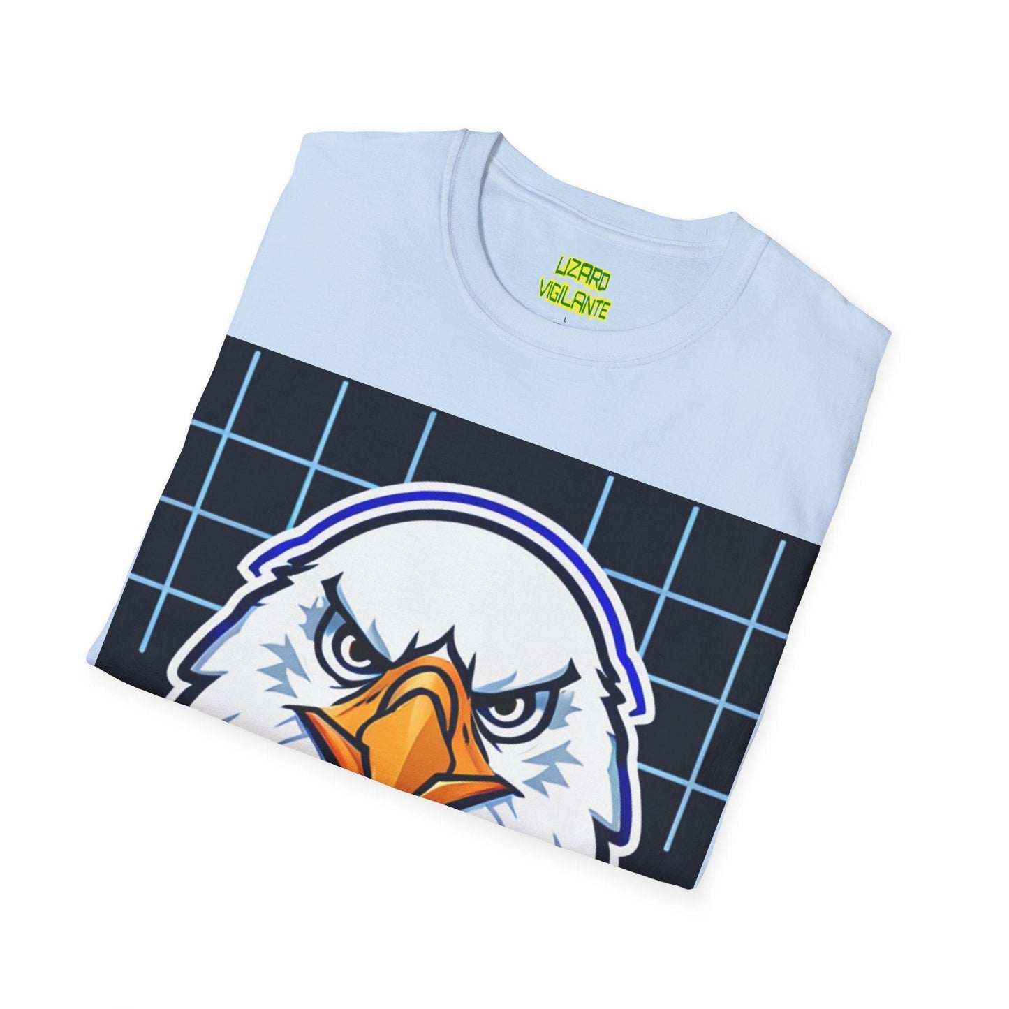 Bald Eagle Grid Graphic Unisex Softstyle T-Shirt - Lizard Vigilante