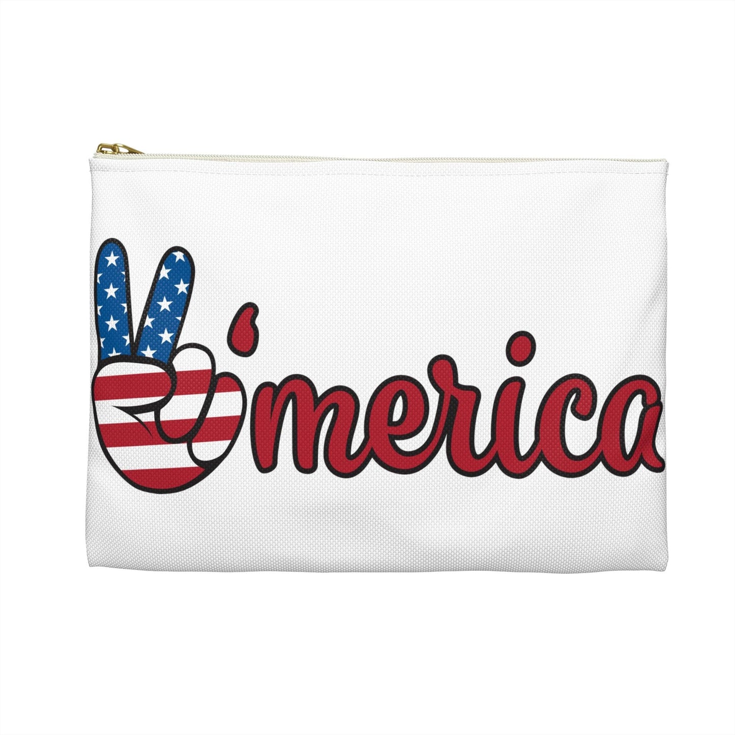 LOVE AMERICA Accessory Pouch 100% Polyester Zipper Assembled in USA - Lizard Vigilante