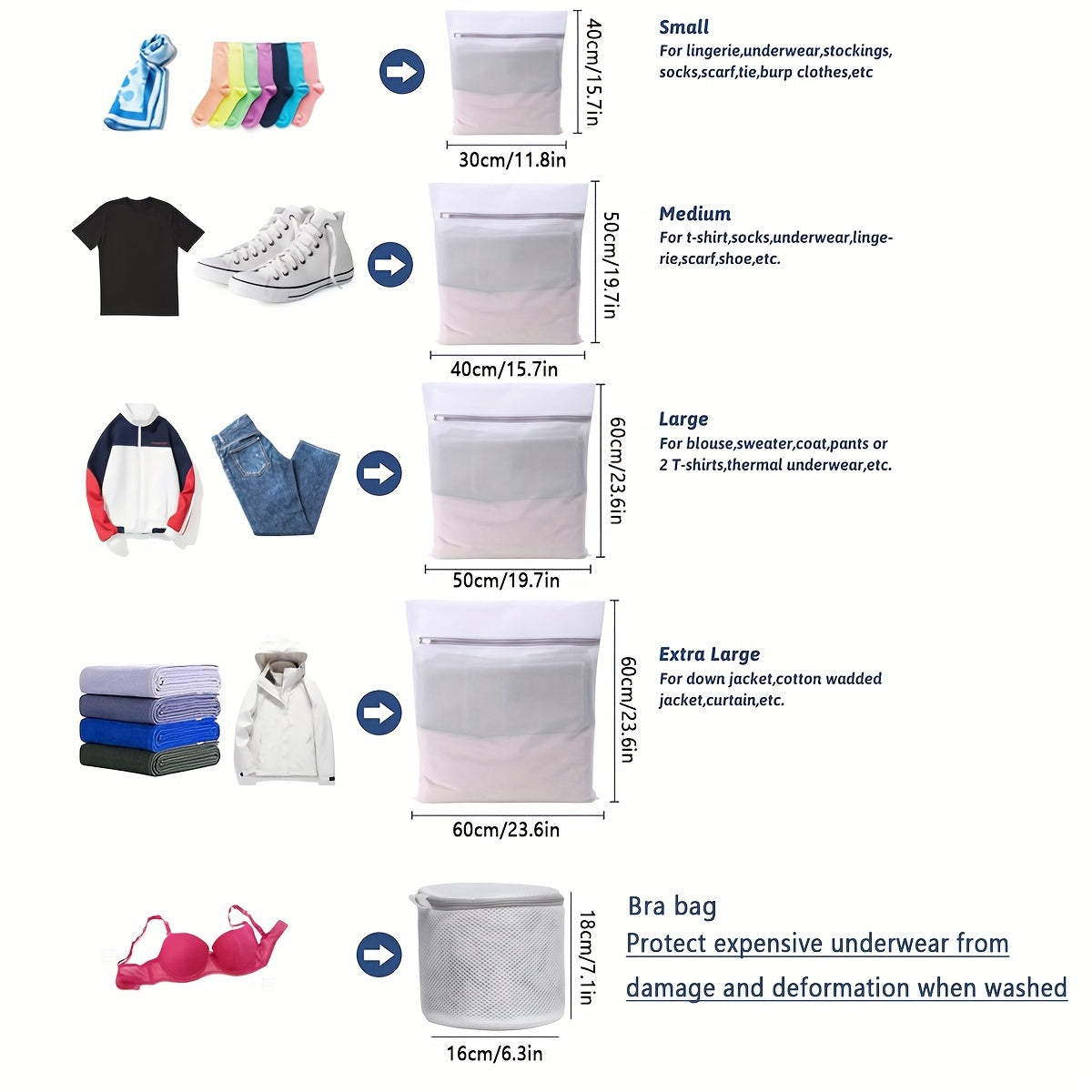 1/2/3/5pcs Delicate Laundry Bag - Protects Underwear, Bras, Socks, and Clothing in Washing Machine - Travel Storage Bag Included