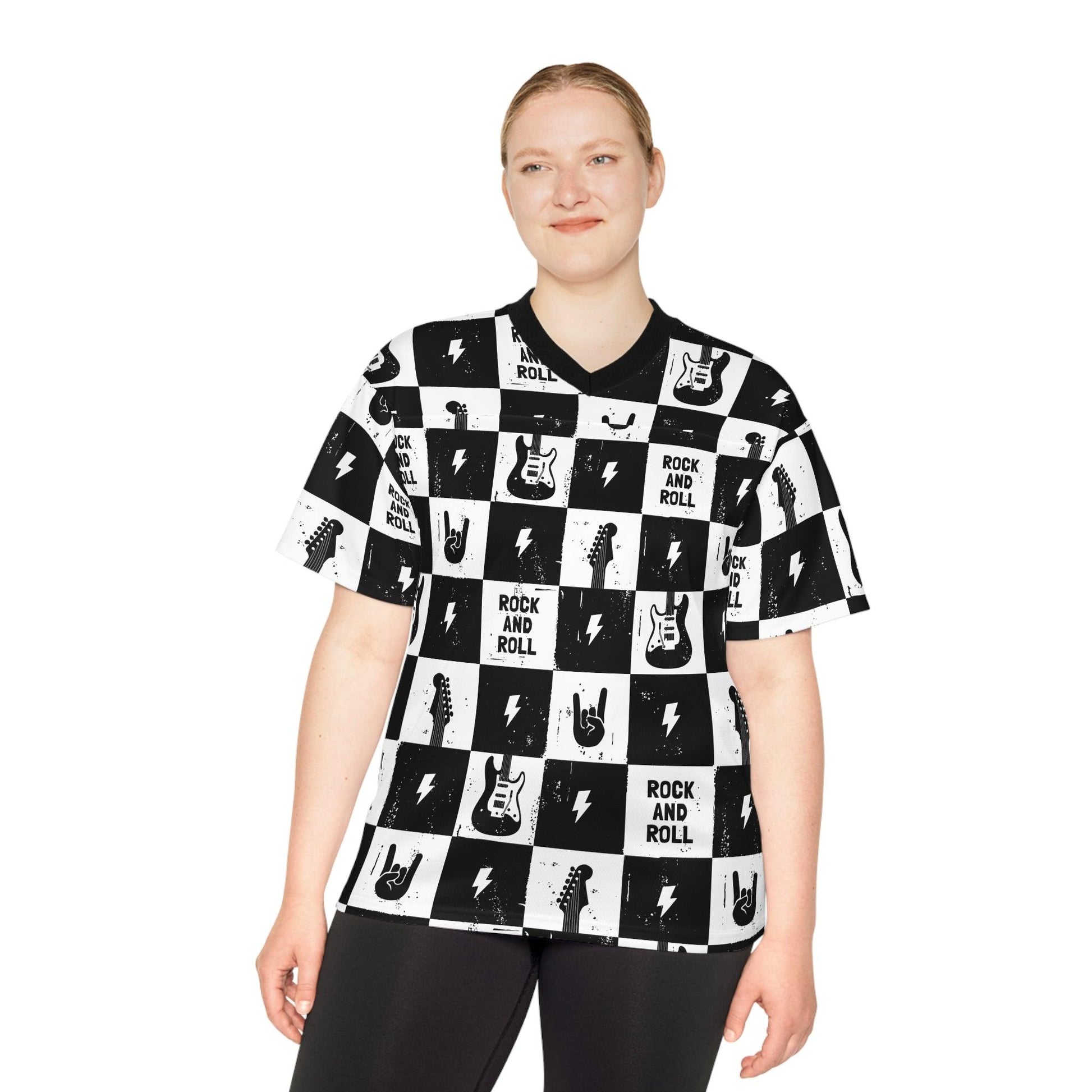 Rock and Roll Squares Unisex Football Jersey - Premium All Over Prints from Printify - Just $56.99! Shop now at Lizard Vigilante