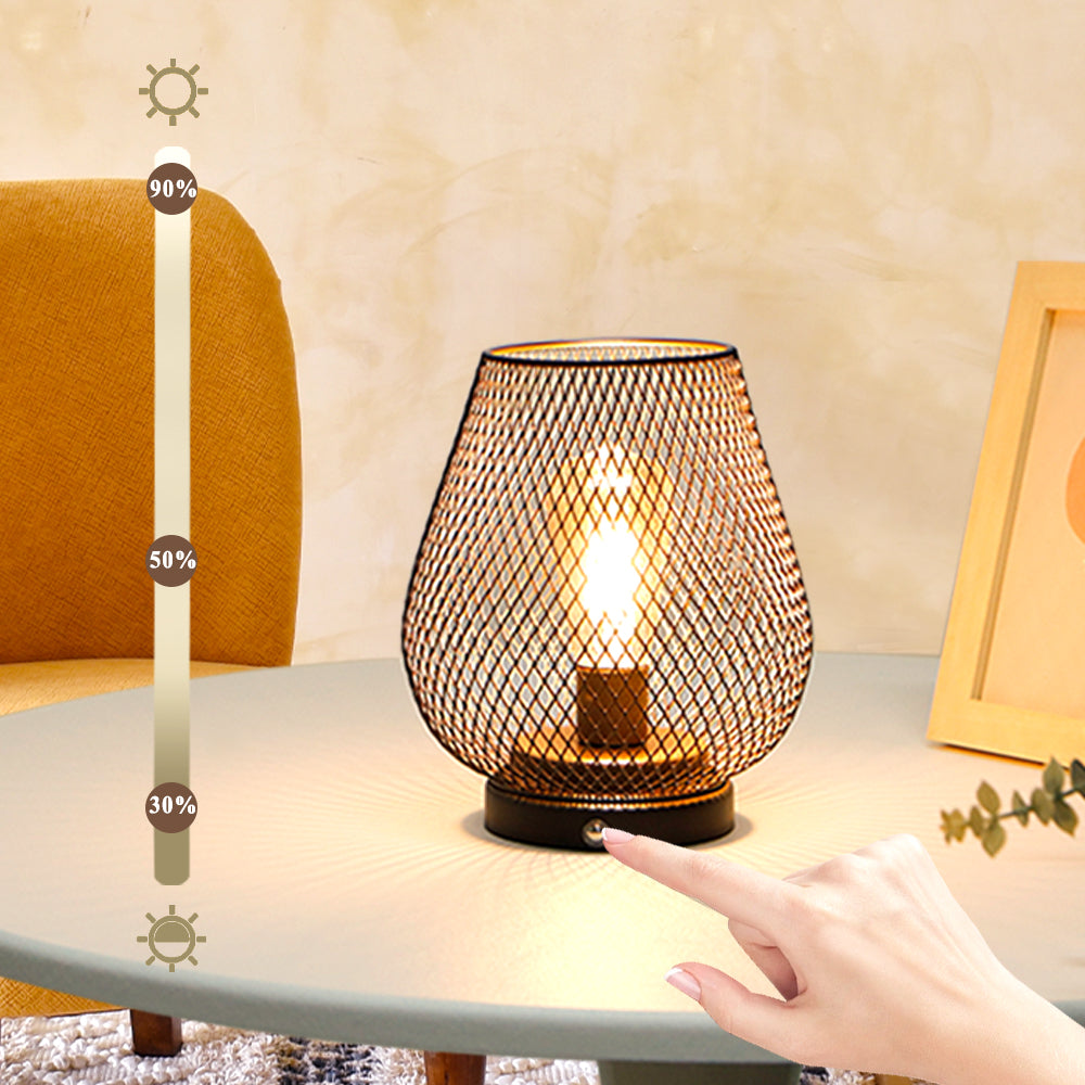 JHY DESIGN's 7.5"H Touch Adjustable Table Lamp(Metal Base, Bronze Egg)