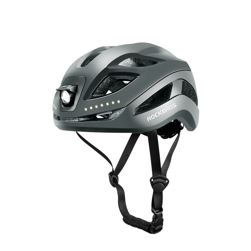 ROCKBROS Safety Warning Helmet with Built-In Lights and Adjustable Fit