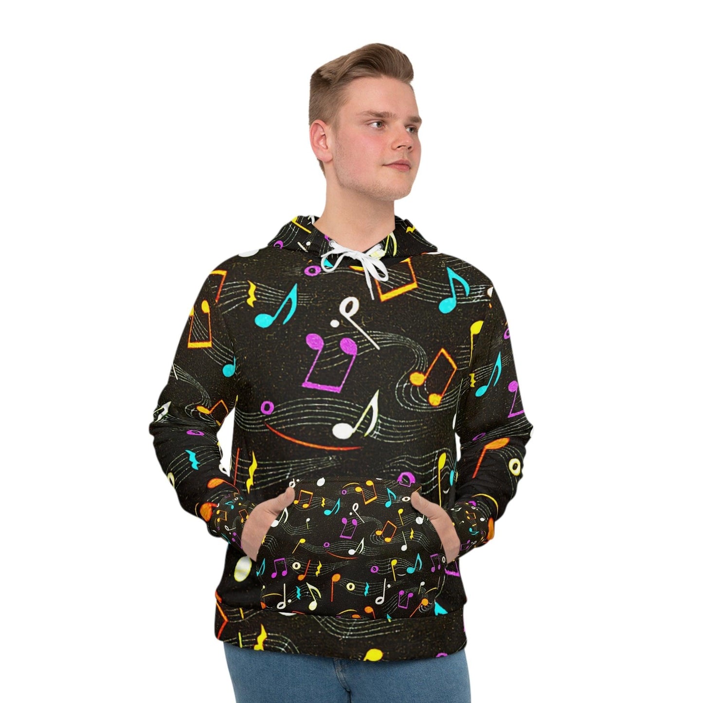 Musical Notes Men's Hoodie - Lizard Vigilante