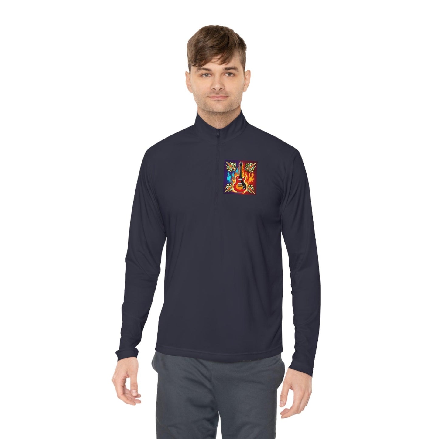 Flaming Axe Unisex Quarter-Zip Pullover - Lizard Vigilante