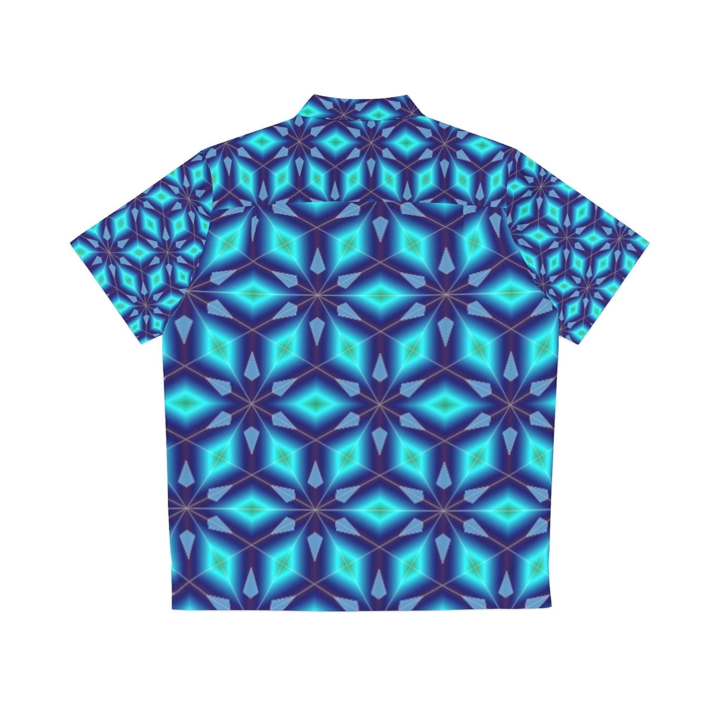 Men's Bleu Diamond Hawaiian Shirt - Lizard Vigilante