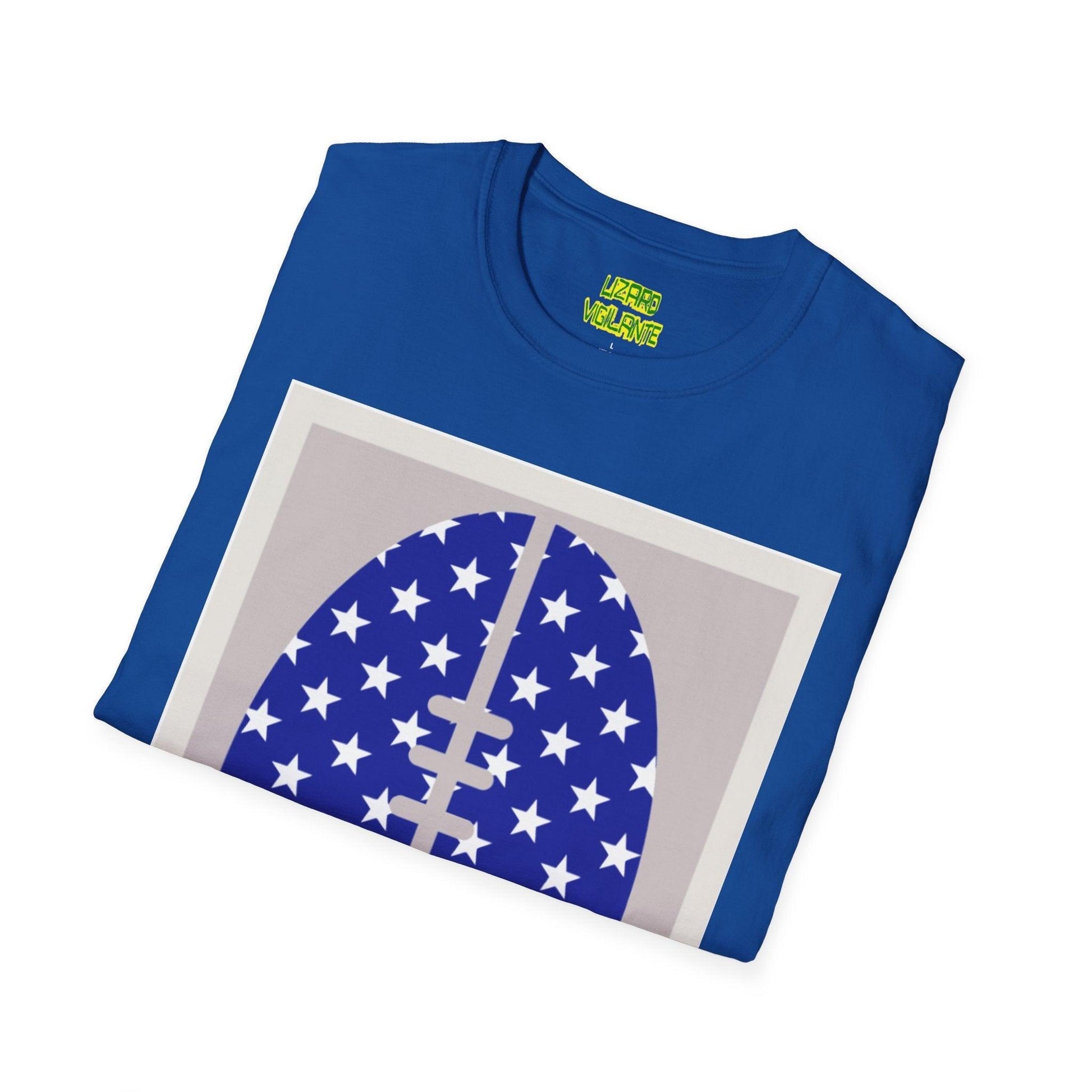 Patriotic American Football Unisex Softstyle T-Shirt - Lizard Vigilante