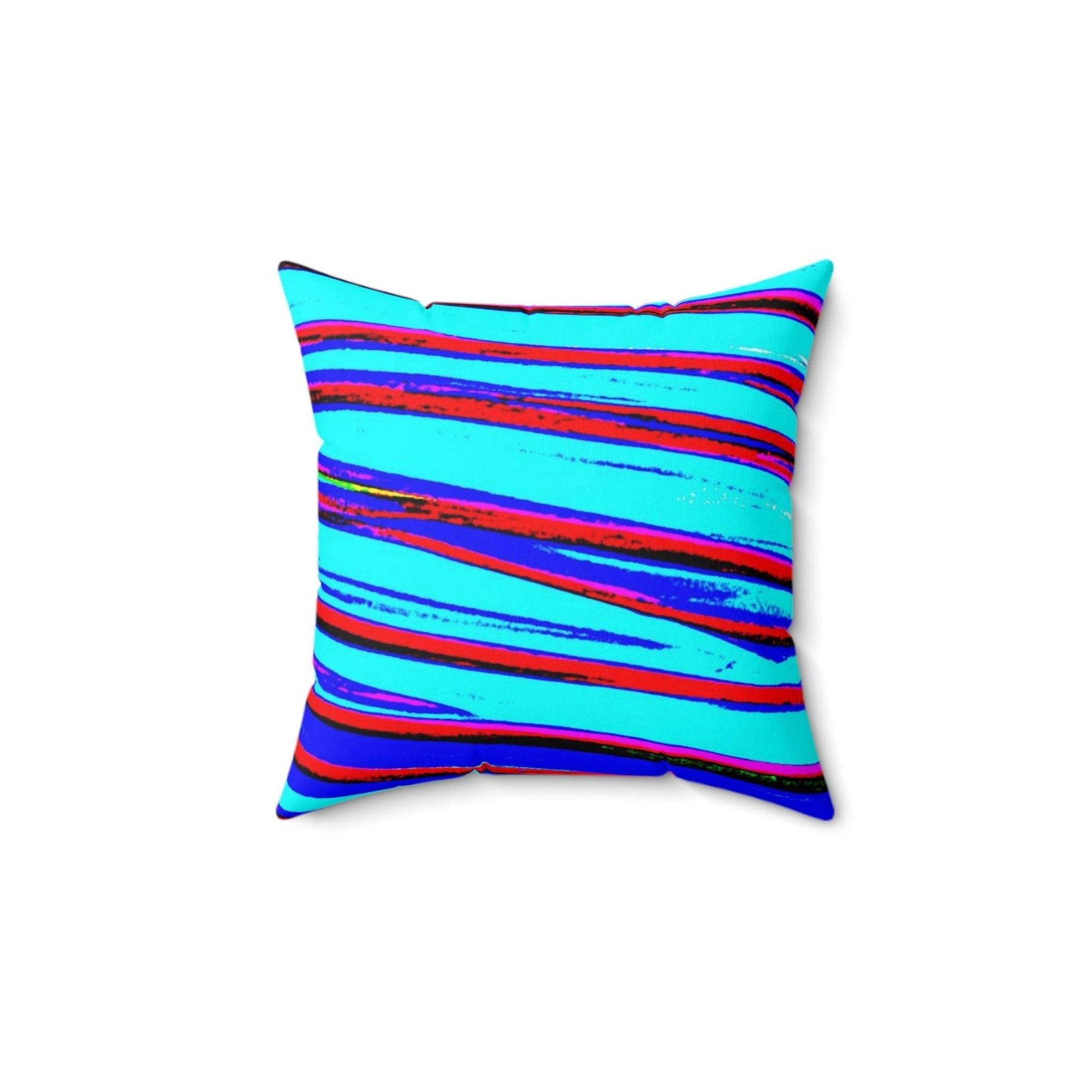 Strips Spun Polyester Square Pillow - Lizard Vigilante