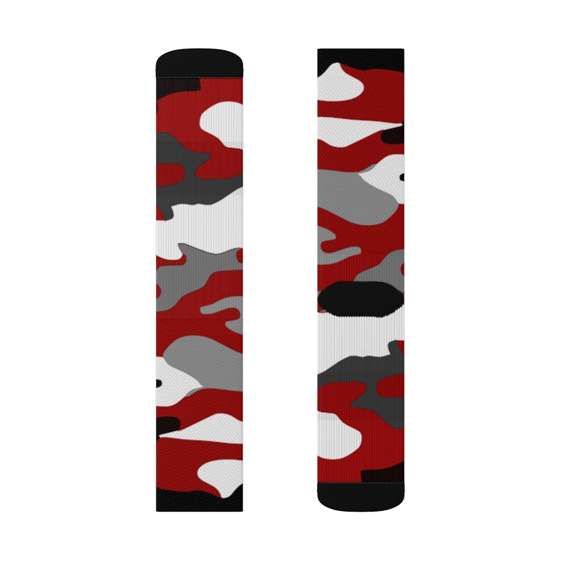 Red Black Grey White Sublimation Socks - Lizard Vigilante