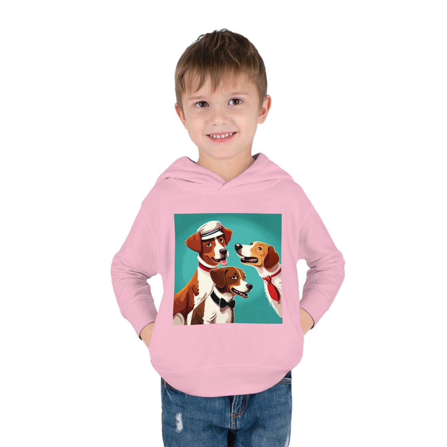 Illustrated Dogs Toddler Pullover Fleece Hoodie - Lizard Vigilante