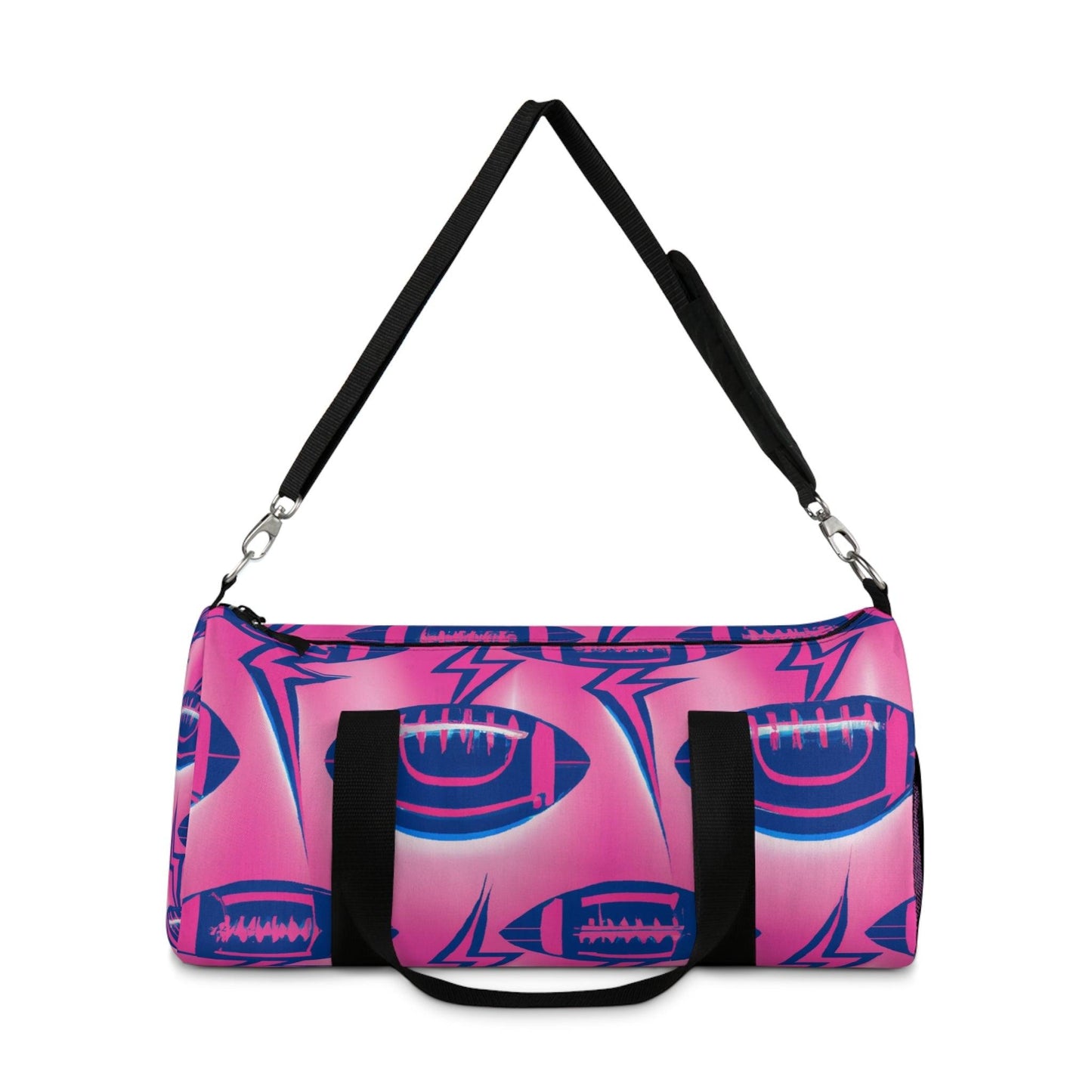 Pink American Football Lightning Duffel Bag - Lizard Vigilante