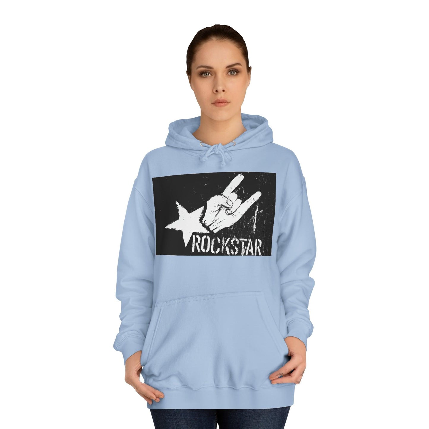 Rock Star Hand Sign Unisex College Hoodie - Lizard Vigilante