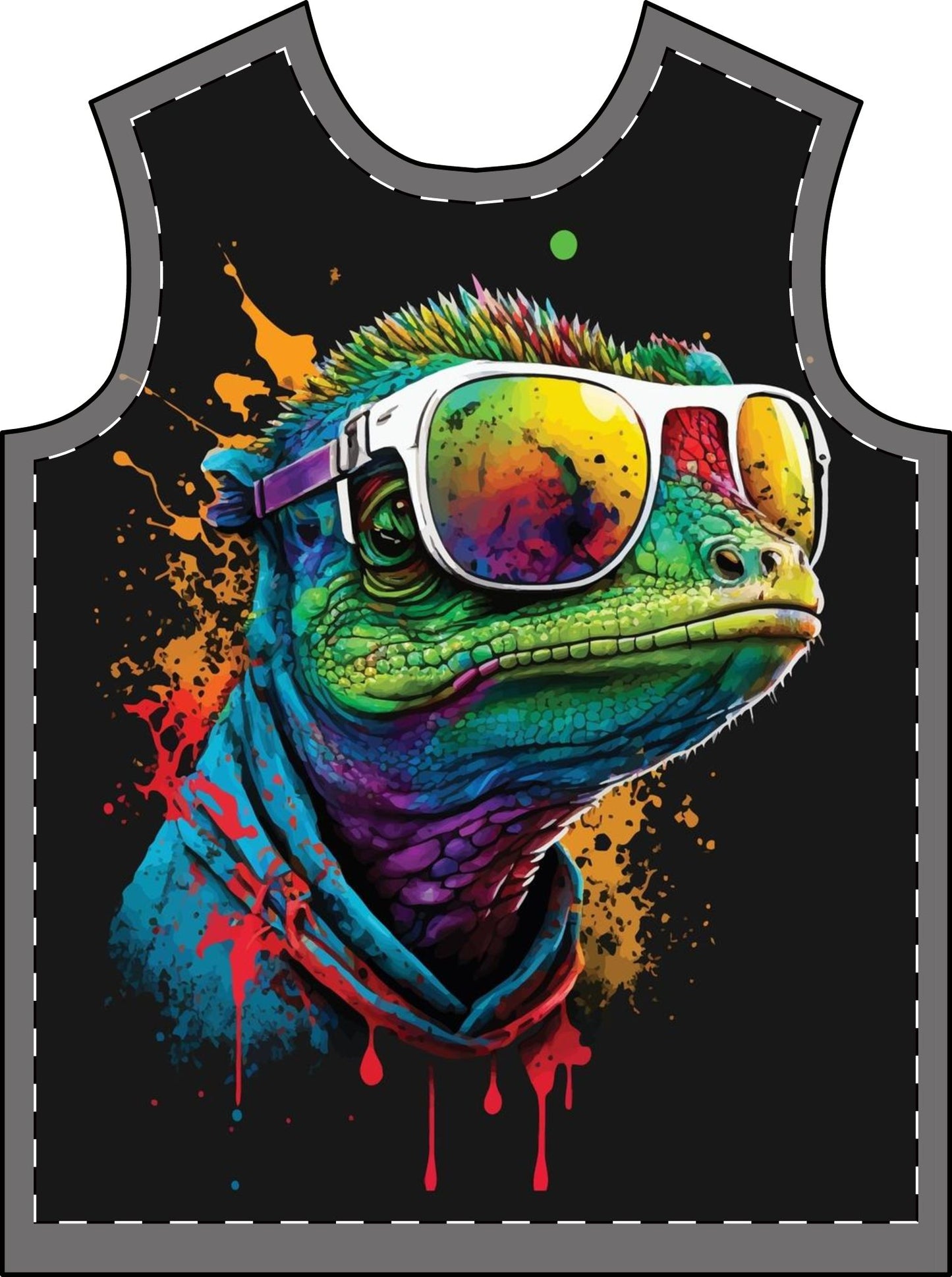 Men's T-Shirt — Colorful Sunglasses Lizard Graphic Tee
