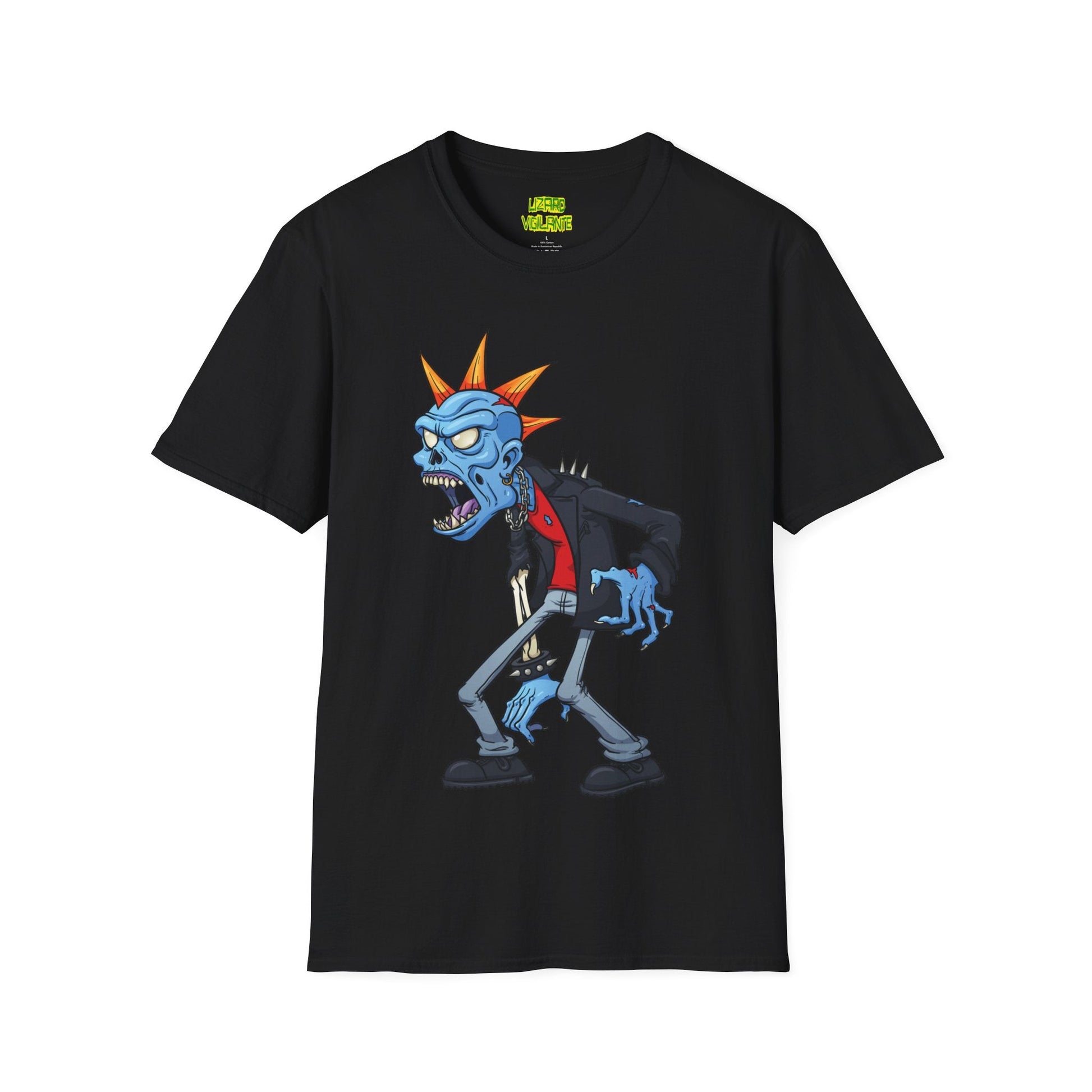 Punk Zombie Unisex Softstyle T-Shirt - Lizard Vigilante