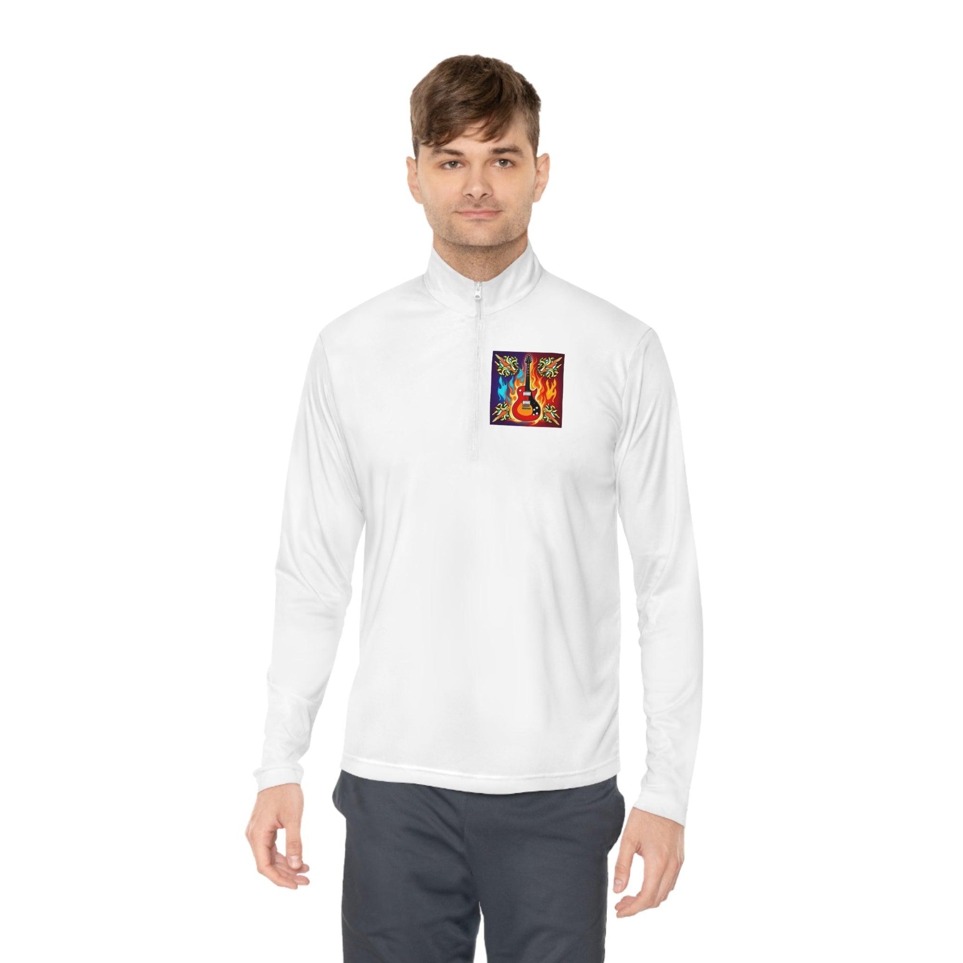 Flaming Axe Unisex Quarter-Zip Pullover - Lizard Vigilante