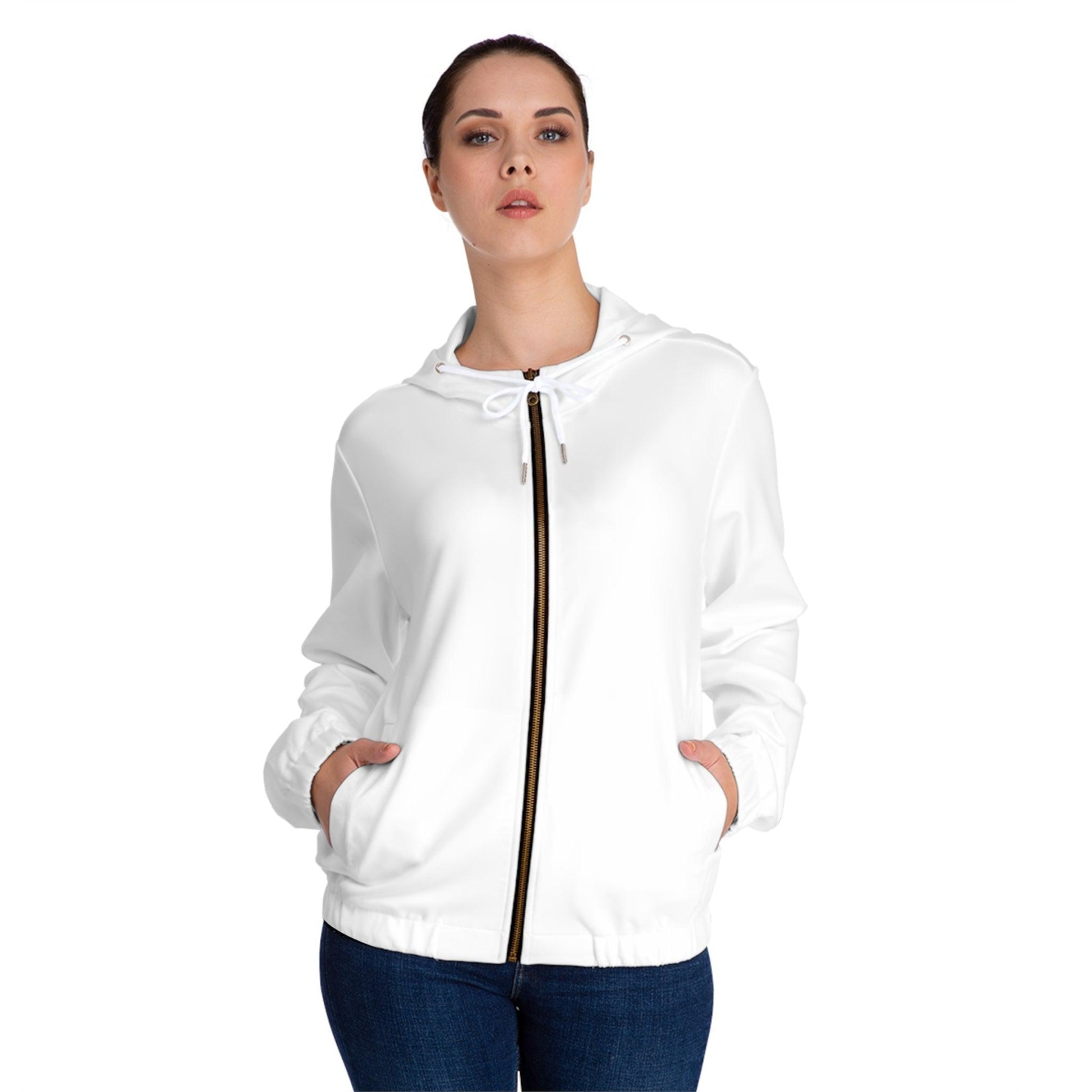 White Women’s Full-Zip Hoodie - Lizard Vigilante