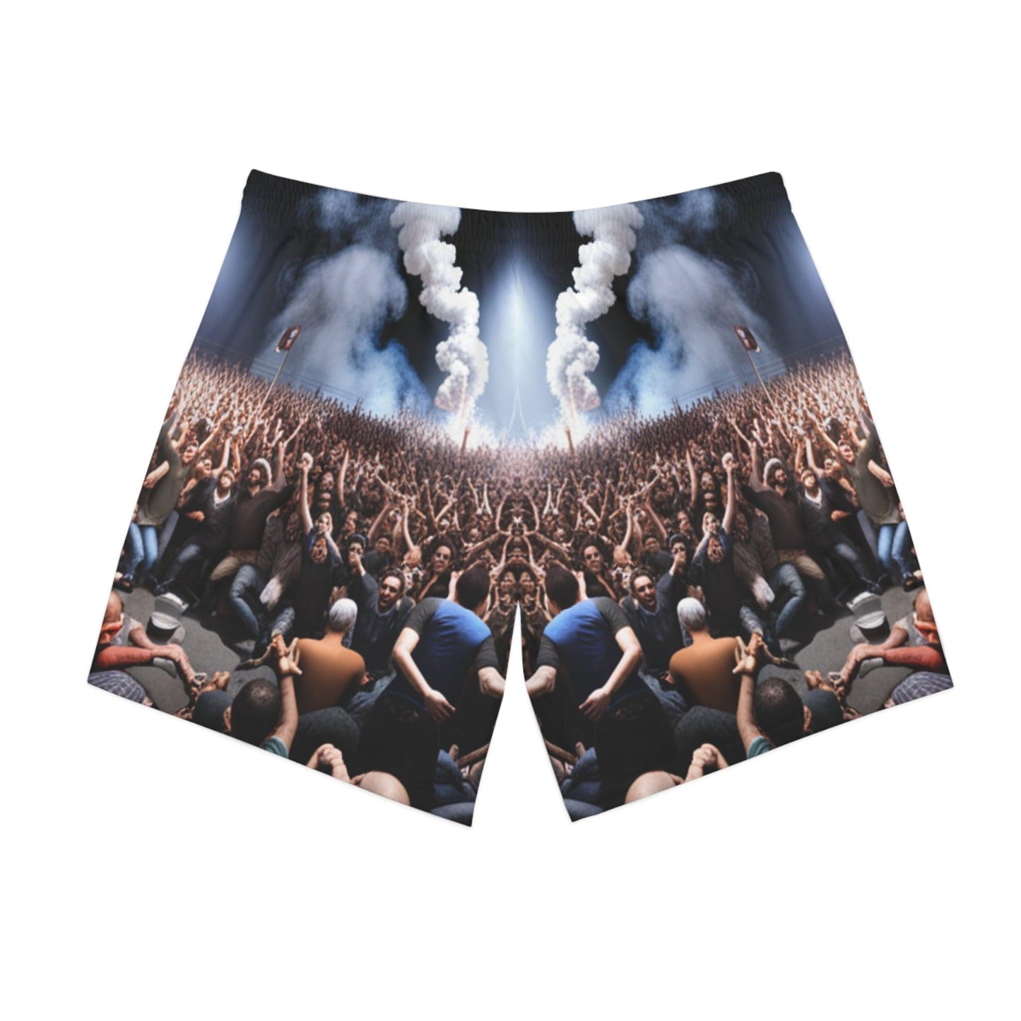 Metal Concert Rendered Men's Elastic Beach Shorts - Lizard Vigilante