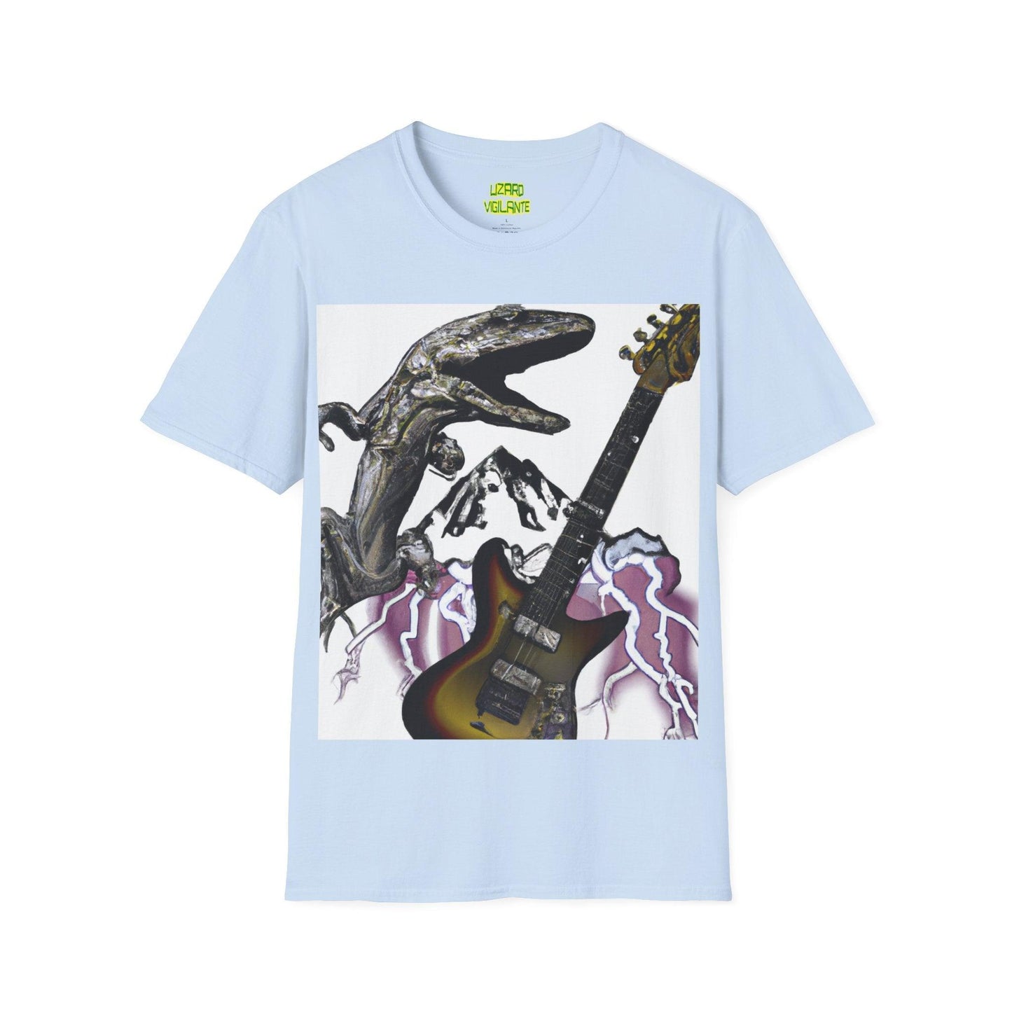 Lizard Vigilante Over Revolver Unisex Softstyle T-Shirt - Lizard Vigilante