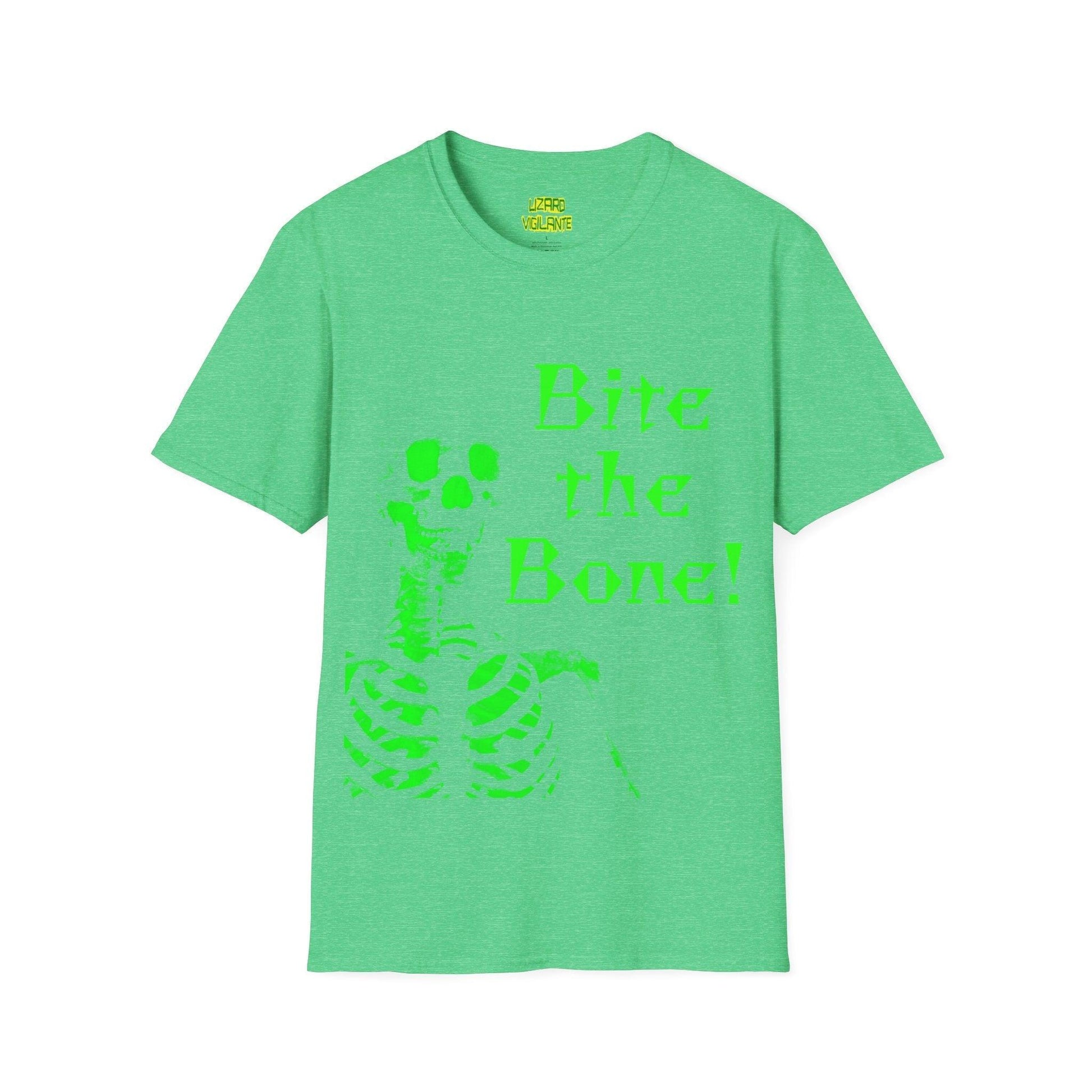 Bite the Bone! Skeleton Unisex Softstyle T-Shirt - Lizard Vigilante