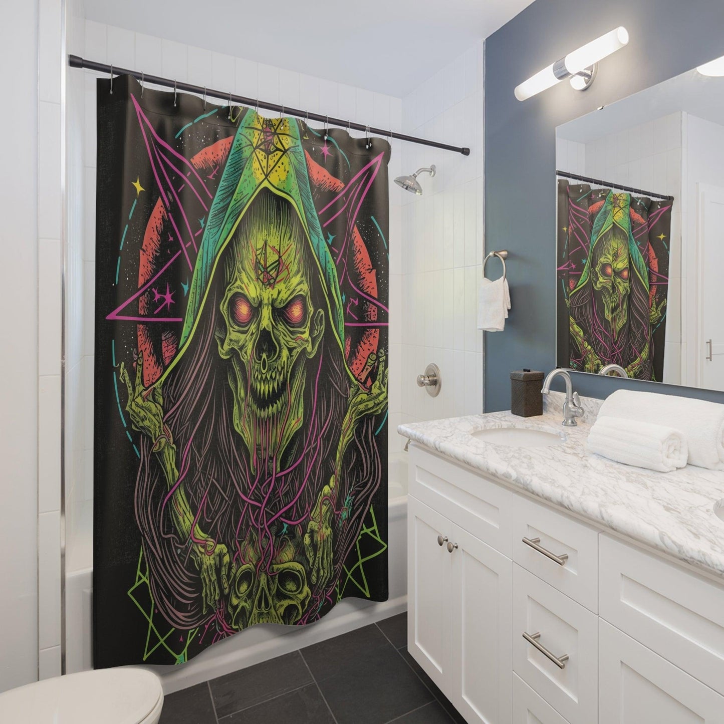 Scary Shower Curtains - Lizard Vigilante