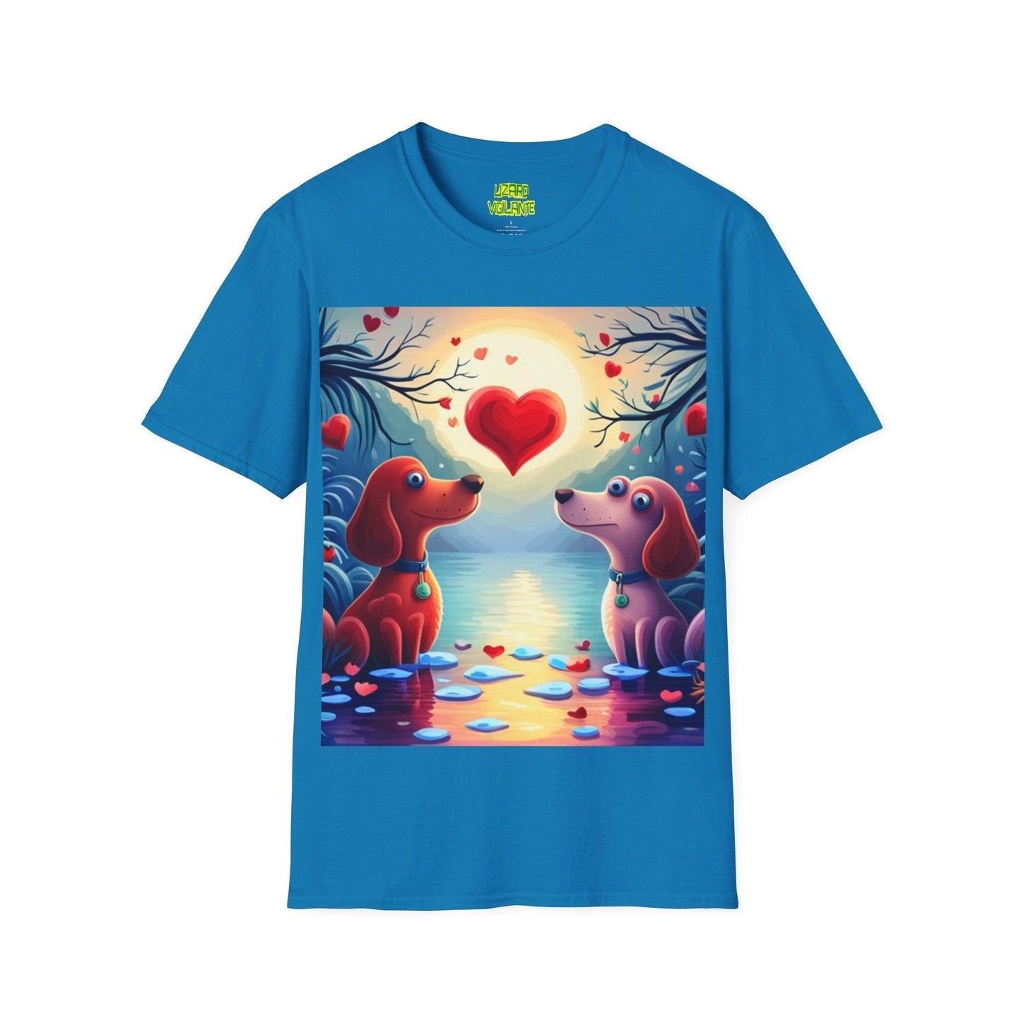 Valentine's Day Pup Hearts Unisex Softstyle Love T-Shirt - Lizard Vigilante