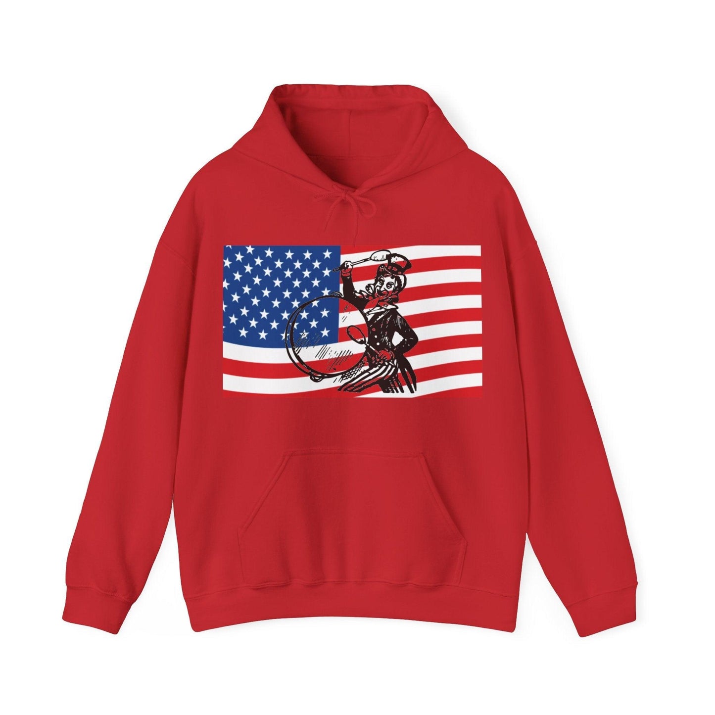 Uncle Sam Drummer American Flag Unisex Heavy Blend™ Hooded Sweatshirt - Lizard Vigilante