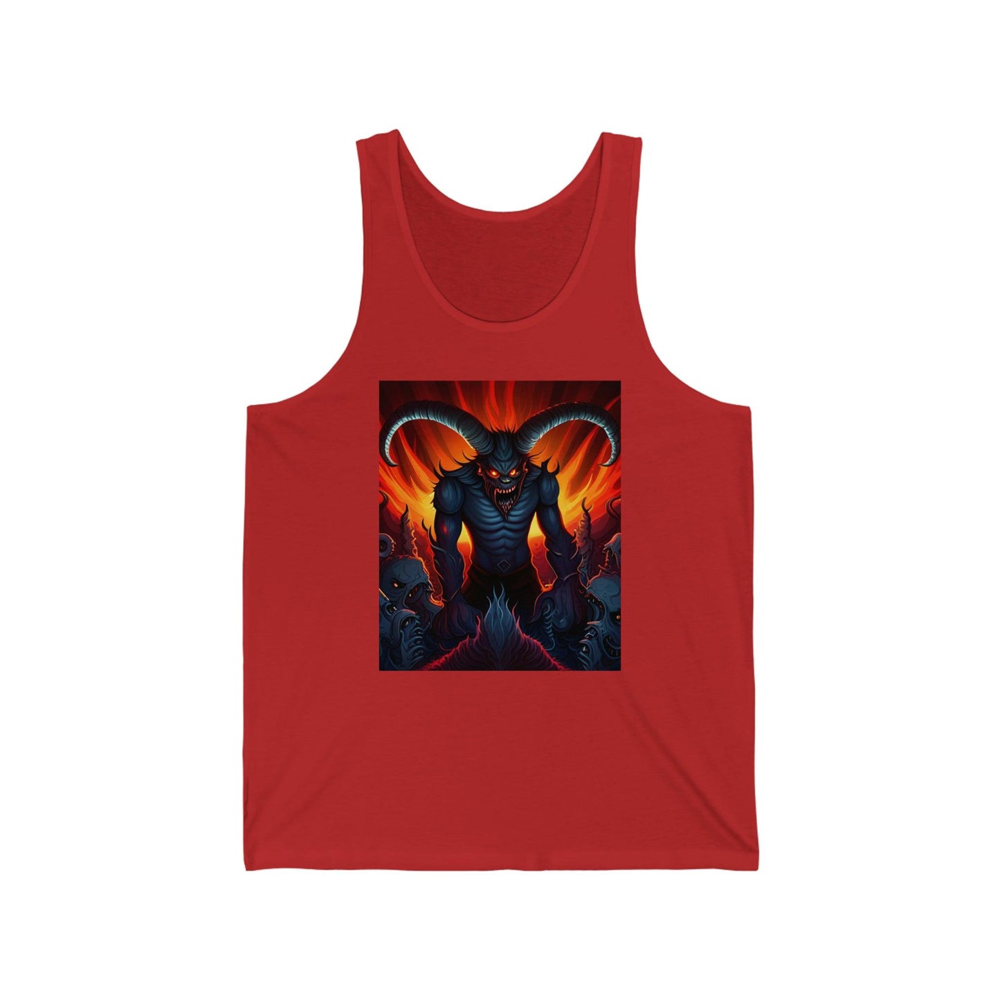 Horny Devil Unisex Jersey Tank - Lizard Vigilante