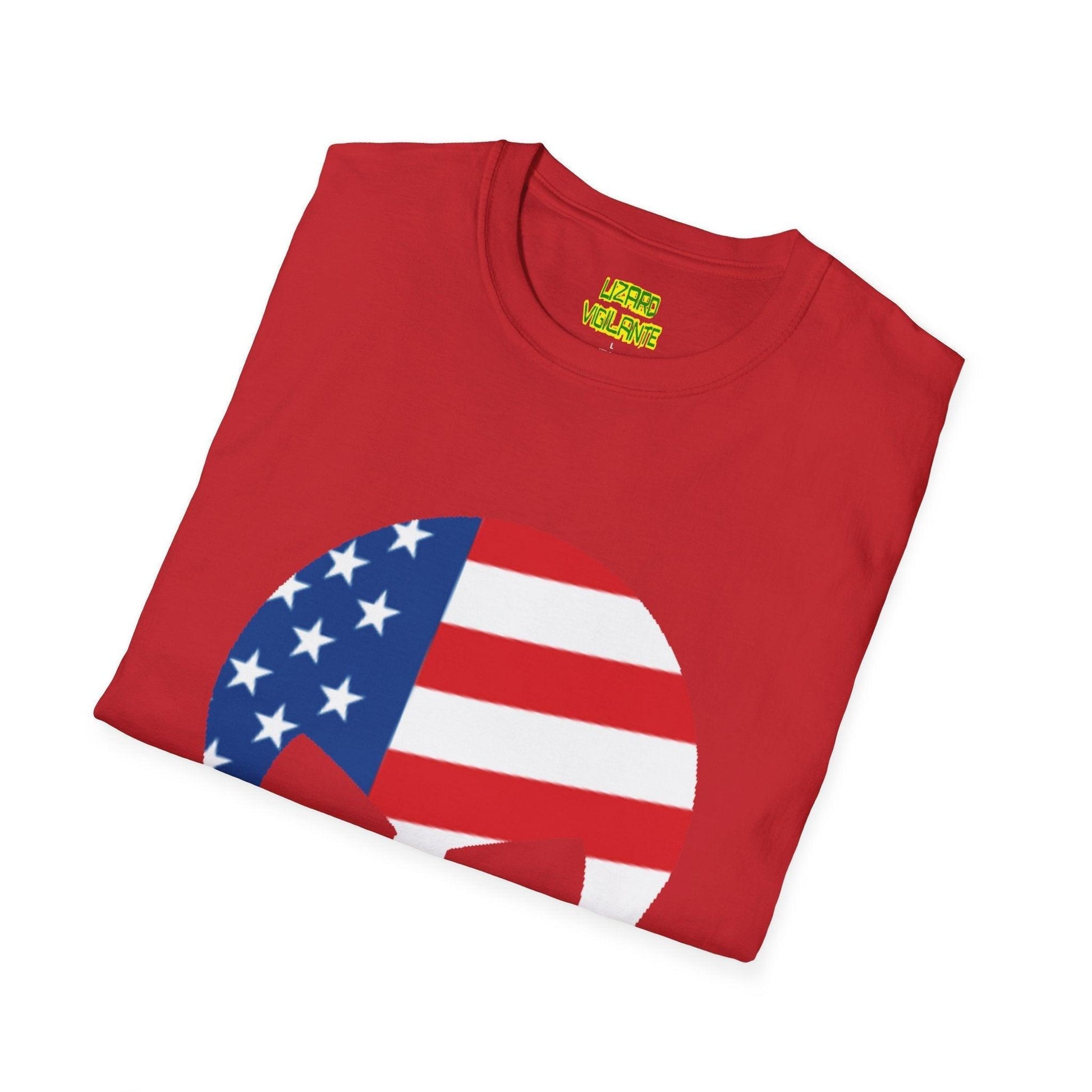 American Flag Skull Graphic Unisex Softstyle USA T-Shirt - Lizard Vigilante